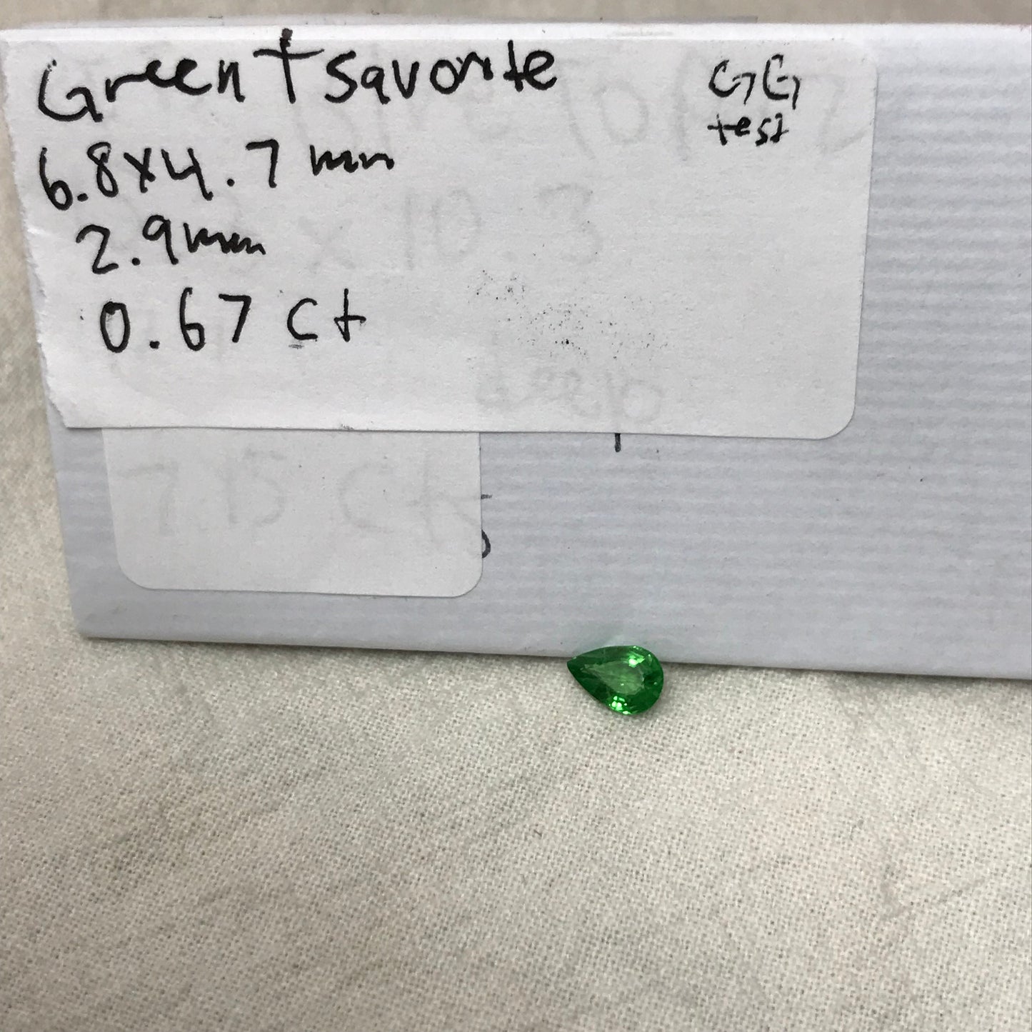 0.67 Natural Green Tsavorite Garnet 6.8x4.7mm Pear Cut, Faceted Loose over 1/2 carat Rich Green Tsavorite, Emerald Color