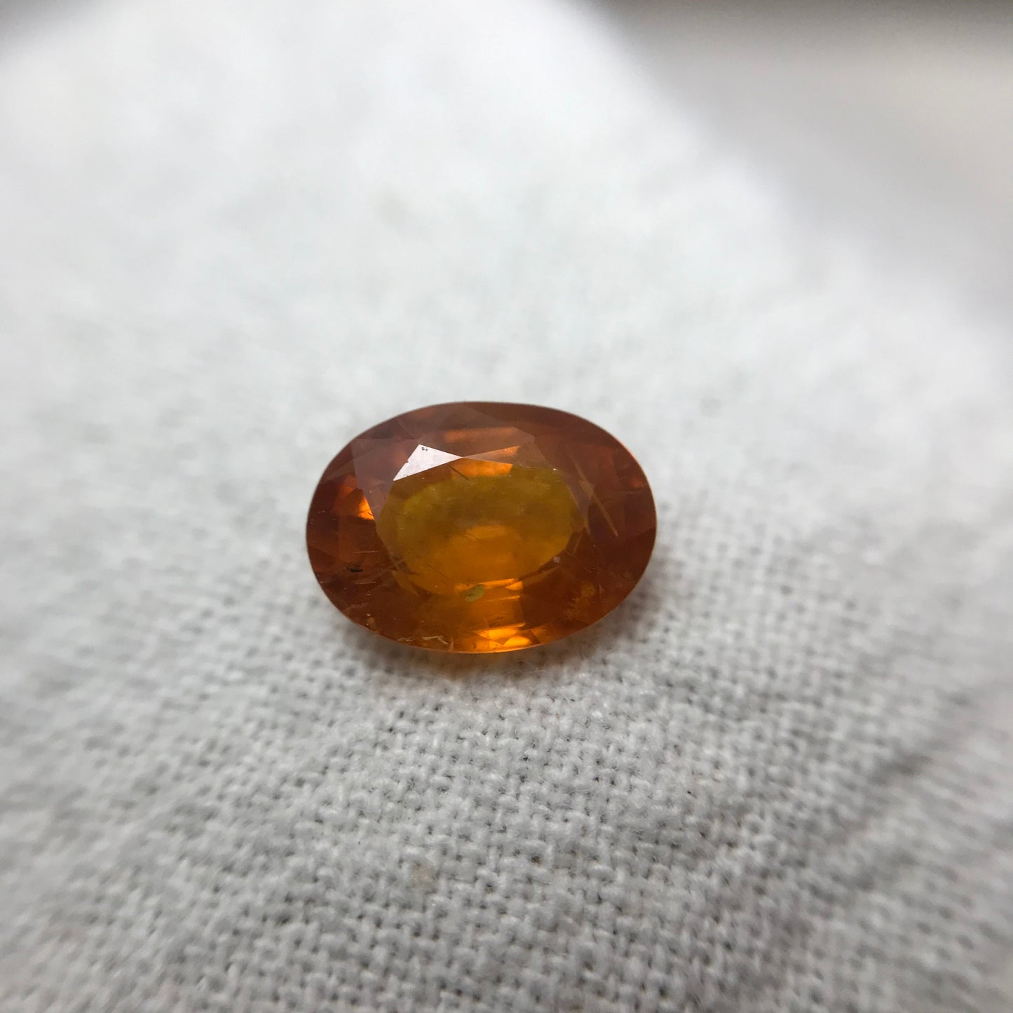 1.31 ct Natural Orange Sapphire 7.8x5.7mm Oval Cut Beryllium Treated Sapphire, Faceted Loose Gem,