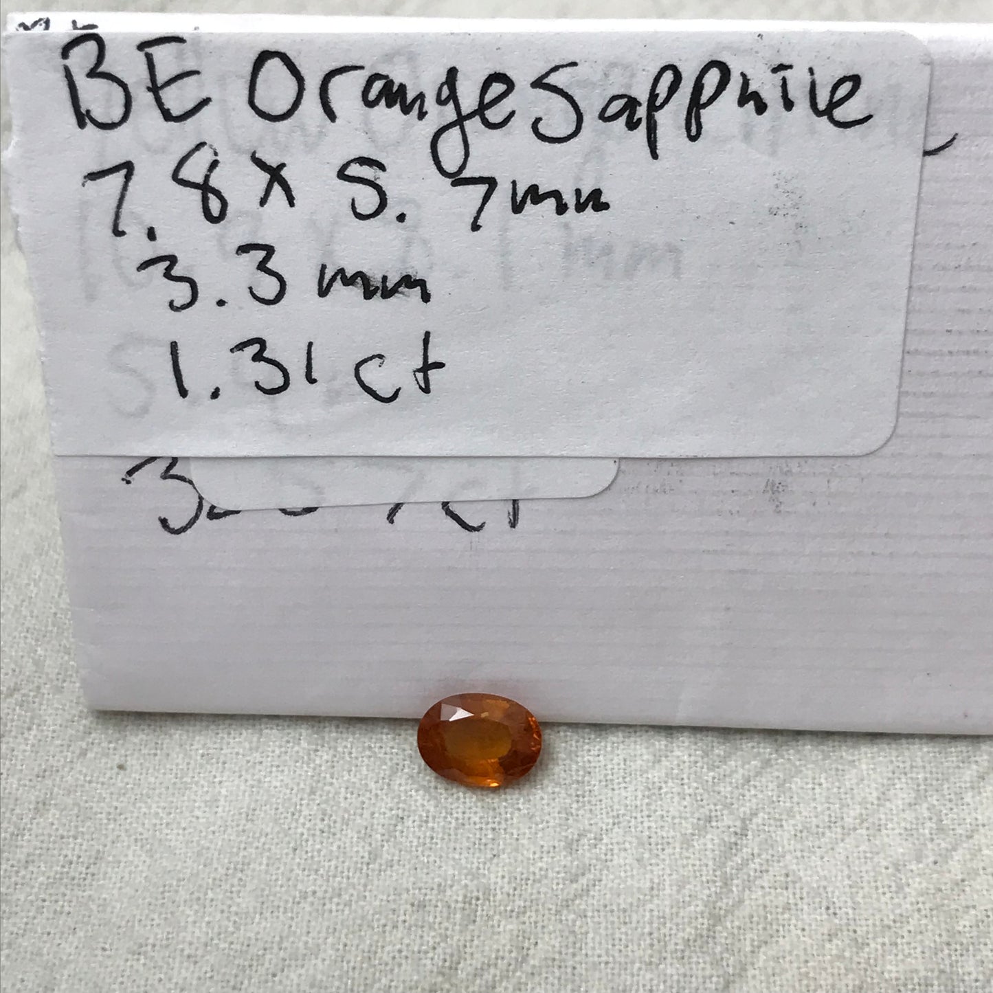 1.31 ct Natural Orange Sapphire 7.8x5.7mm Oval Cut Beryllium Treated Sapphire, Faceted Loose Gem,