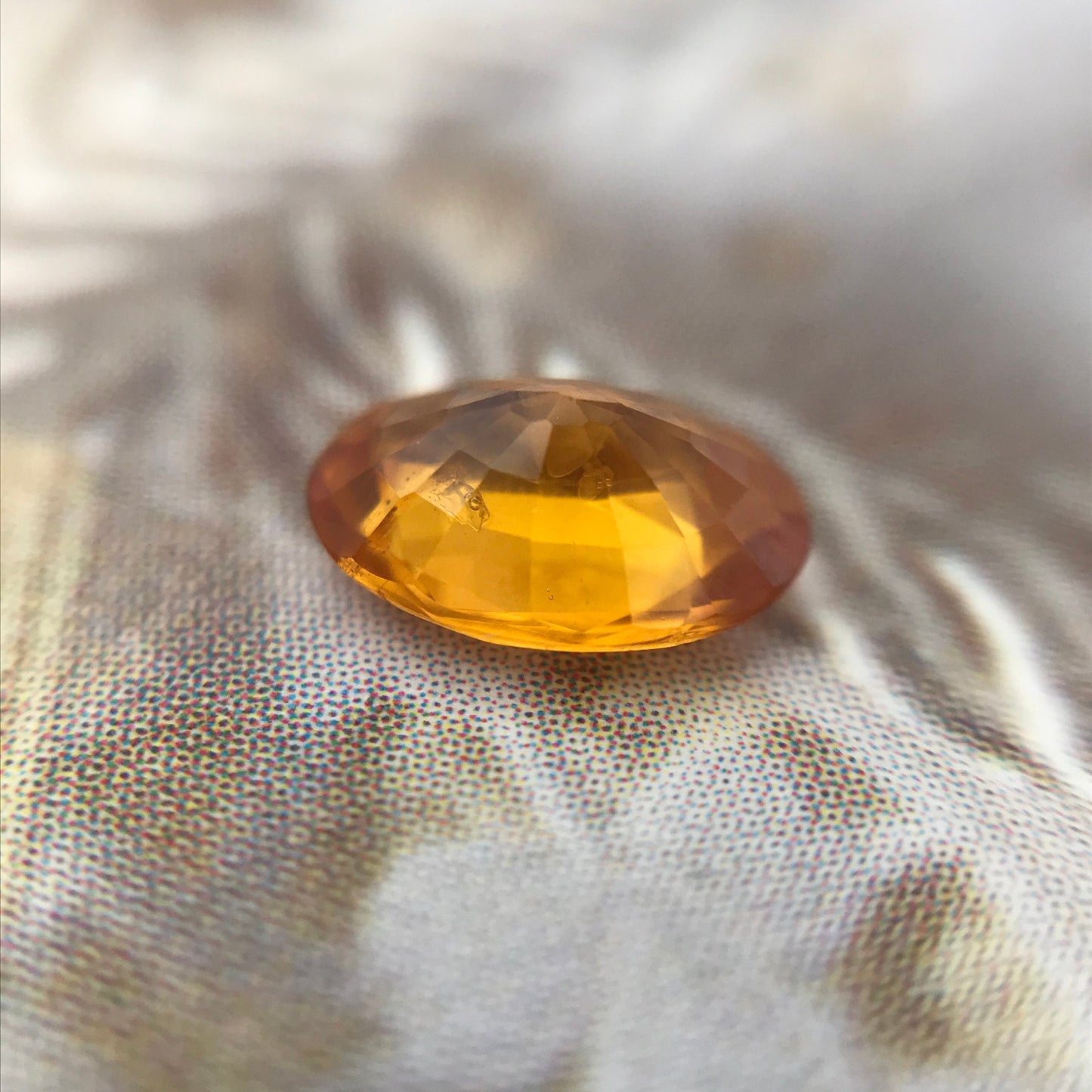 7x5mm Natural Yellow Orange Sapphire 0.82 Carat Beryllium Treated Oval Cut Corundum Gem Faceted Loose Unmounted Gemstone, Earth Mined