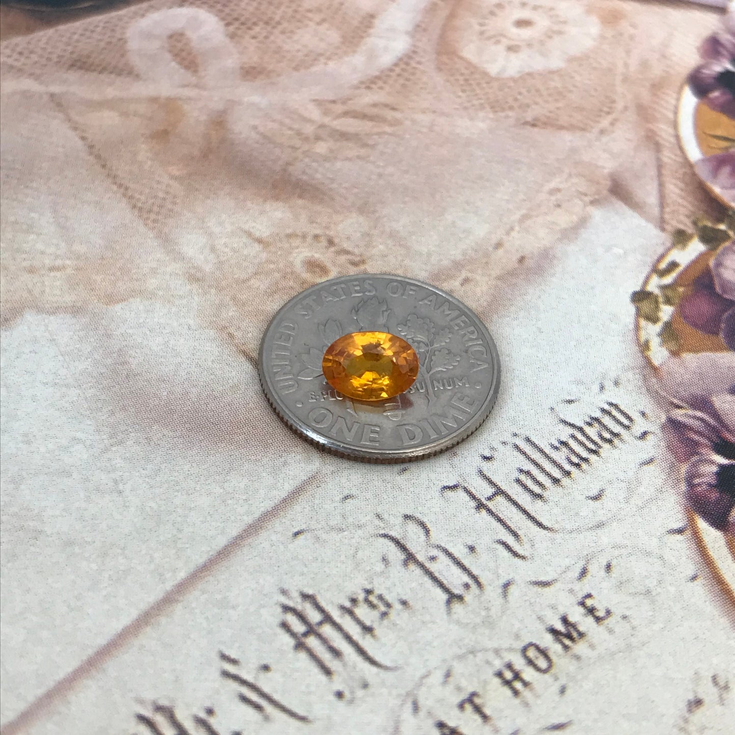 7x5mm Natural Yellow Orange Sapphire 0.82 Carat Beryllium Treated Oval Cut Corundum Gem Faceted Loose Unmounted Gemstone, Earth Mined