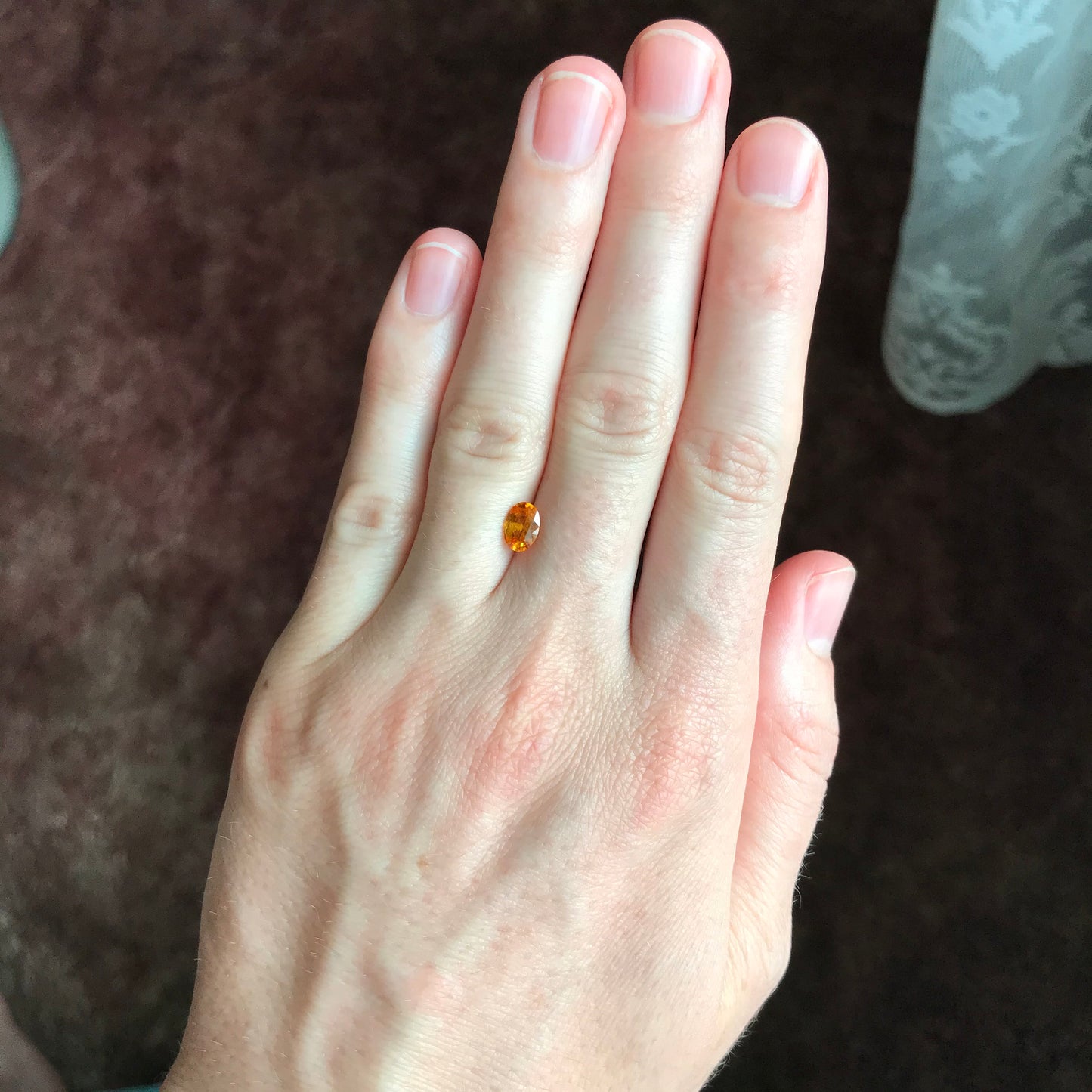 7x5mm Natural Yellow Orange Sapphire 0.82 Carat Beryllium Treated Oval Cut Corundum Gem Faceted Loose Unmounted Gemstone, Earth Mined