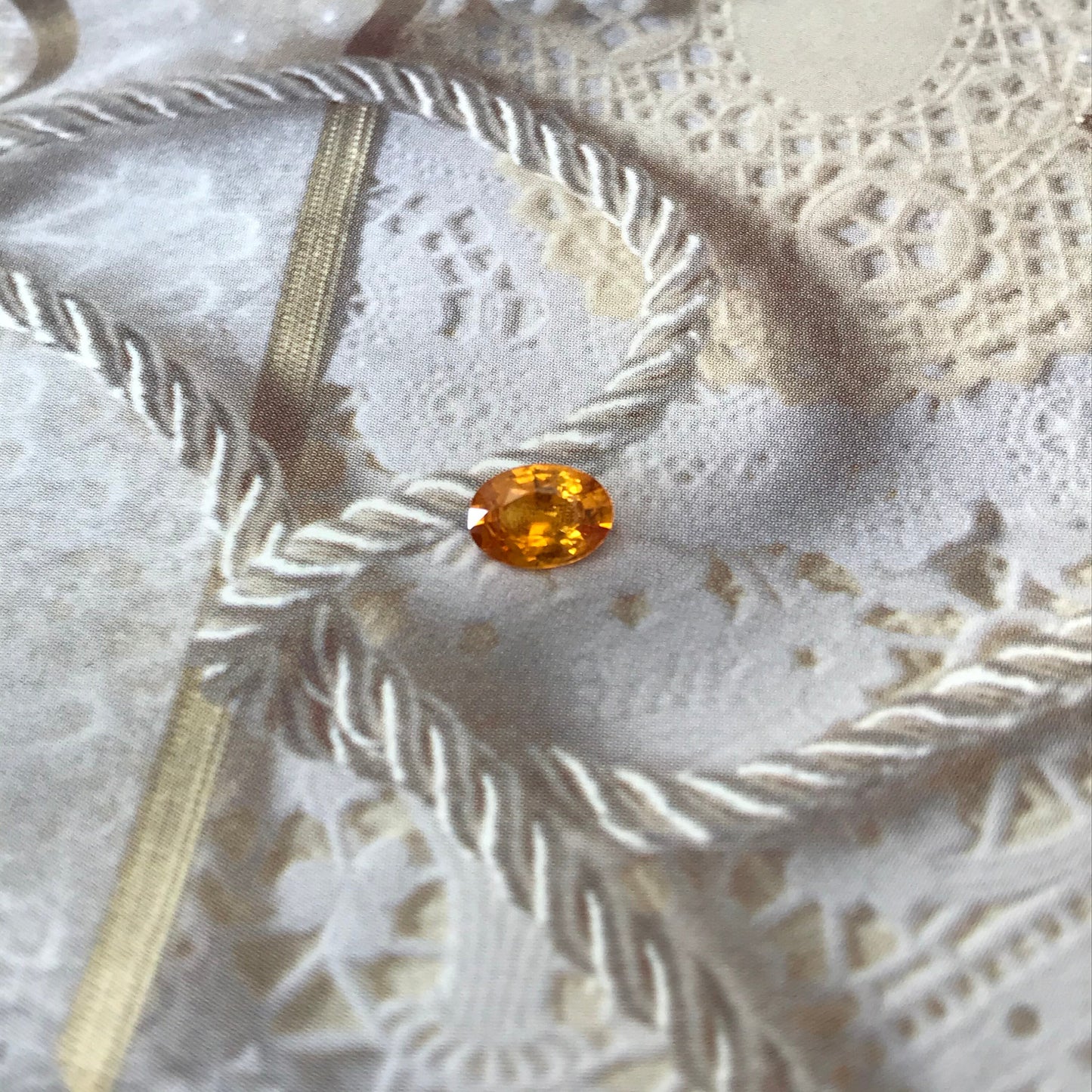 7x5mm Natural Yellow Orange Sapphire 0.82 Carat Beryllium Treated Oval Cut Corundum Gem Faceted Loose Unmounted Gemstone, Earth Mined