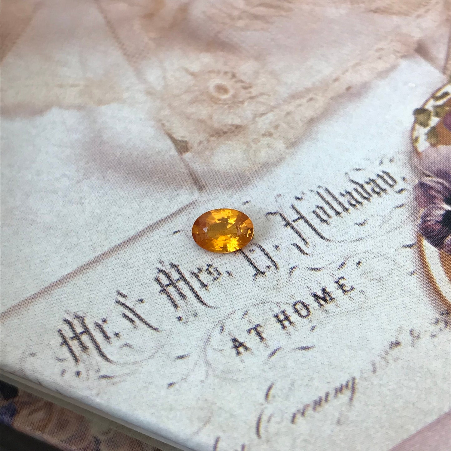 7x5mm Natural Yellow Orange Sapphire 0.82 Carat Beryllium Treated Oval Cut Corundum Gem Faceted Loose Unmounted Gemstone, Earth Mined