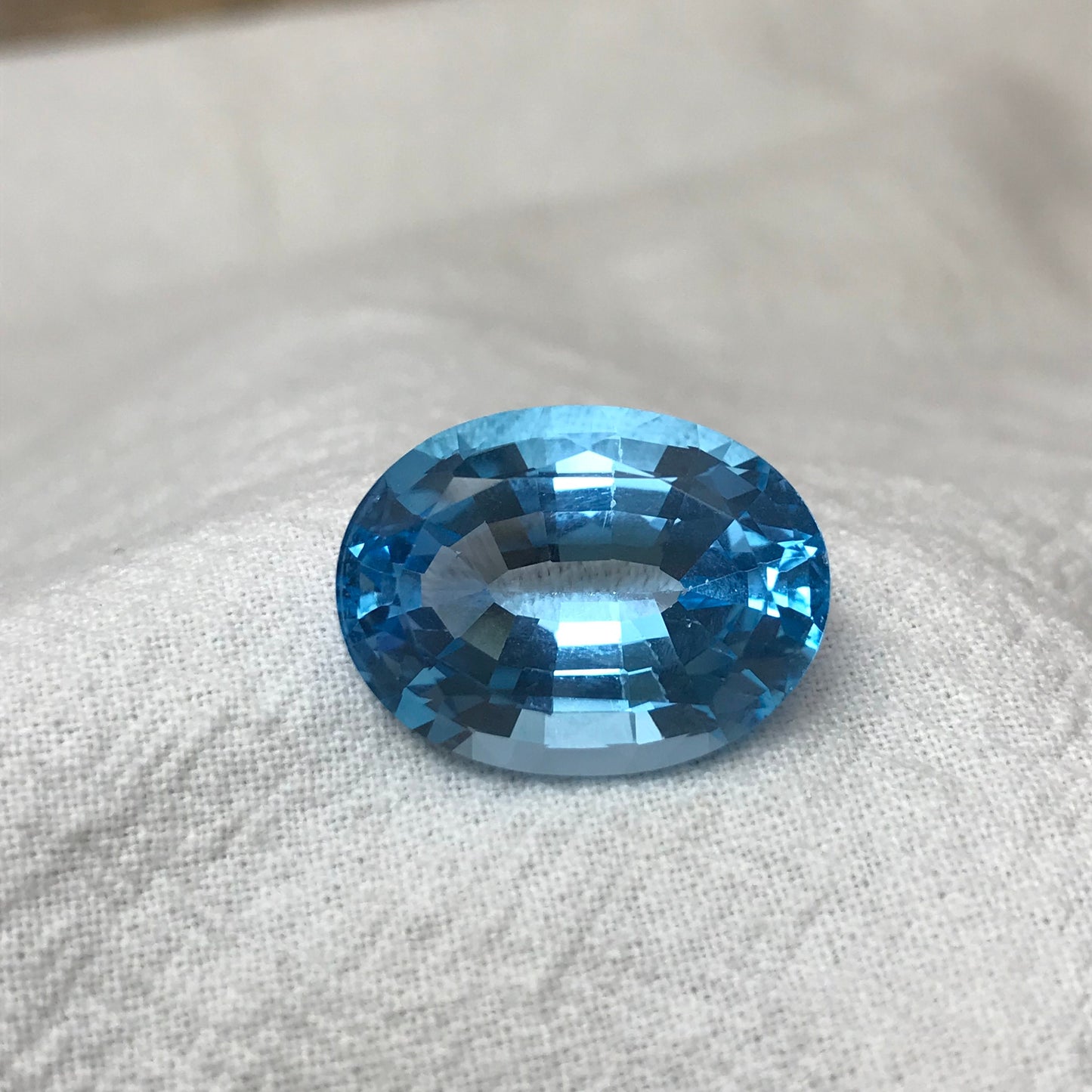 20x15mm Sky Blue Topaz 23 Ct, Oval Cut Loose Gem, Faceted Topaz, December Birthstone, Recycled Gemstone