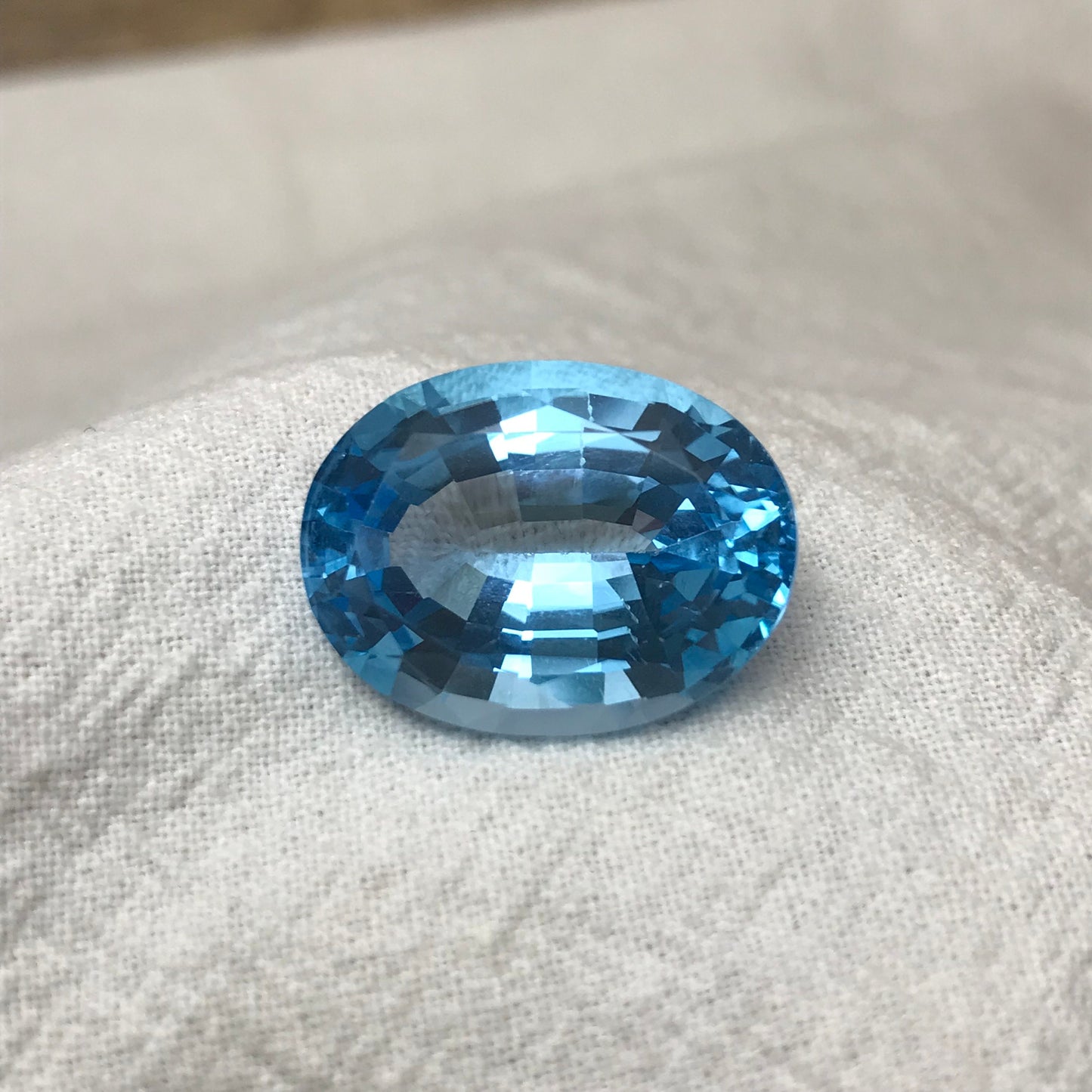 20x15mm Sky Blue Topaz 23 Ct, Oval Cut Loose Gem, Faceted Topaz, December Birthstone, Recycled Gemstone