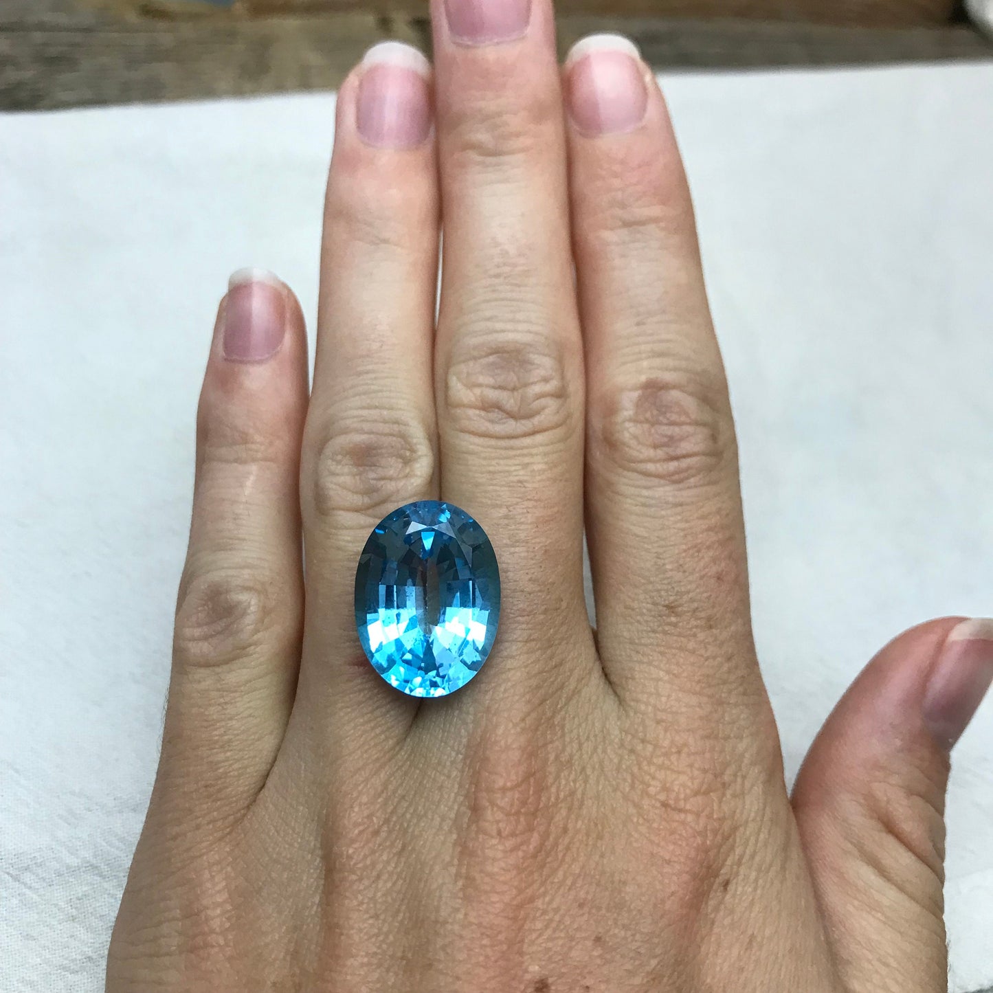 20x15mm Sky Blue Topaz 23 Ct, Oval Cut Loose Gem, Faceted Topaz, December Birthstone, Recycled Gemstone