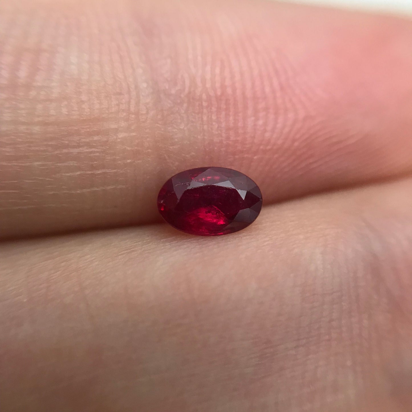 6x4mm Natural Ruby Heated with Residues 0.52 Carat, Oval Cut Pigeon's Blood Red, Faceted Ruby, July Birthstone, Treated Top Color Red Ruby