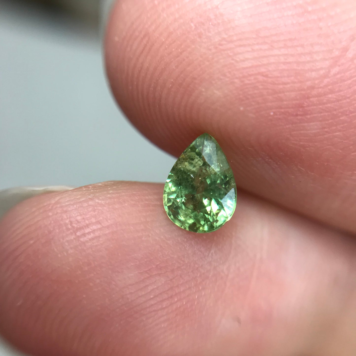 0.82 ct Natural Demantoid Garnet 6.7x5mm Pear Cut, Faceted Loose Green Garnet, Unmounted Gemstone for Jewelry,