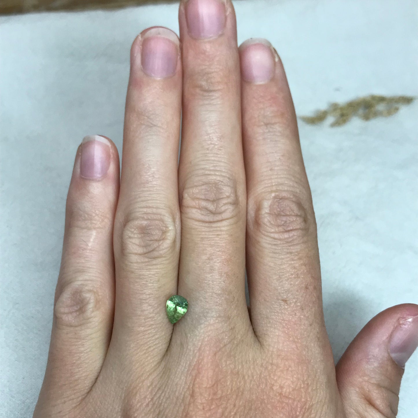 0.82 ct Natural Demantoid Garnet 6.7x5mm Pear Cut, Faceted Loose Green Garnet, Unmounted Gemstone for Jewelry,