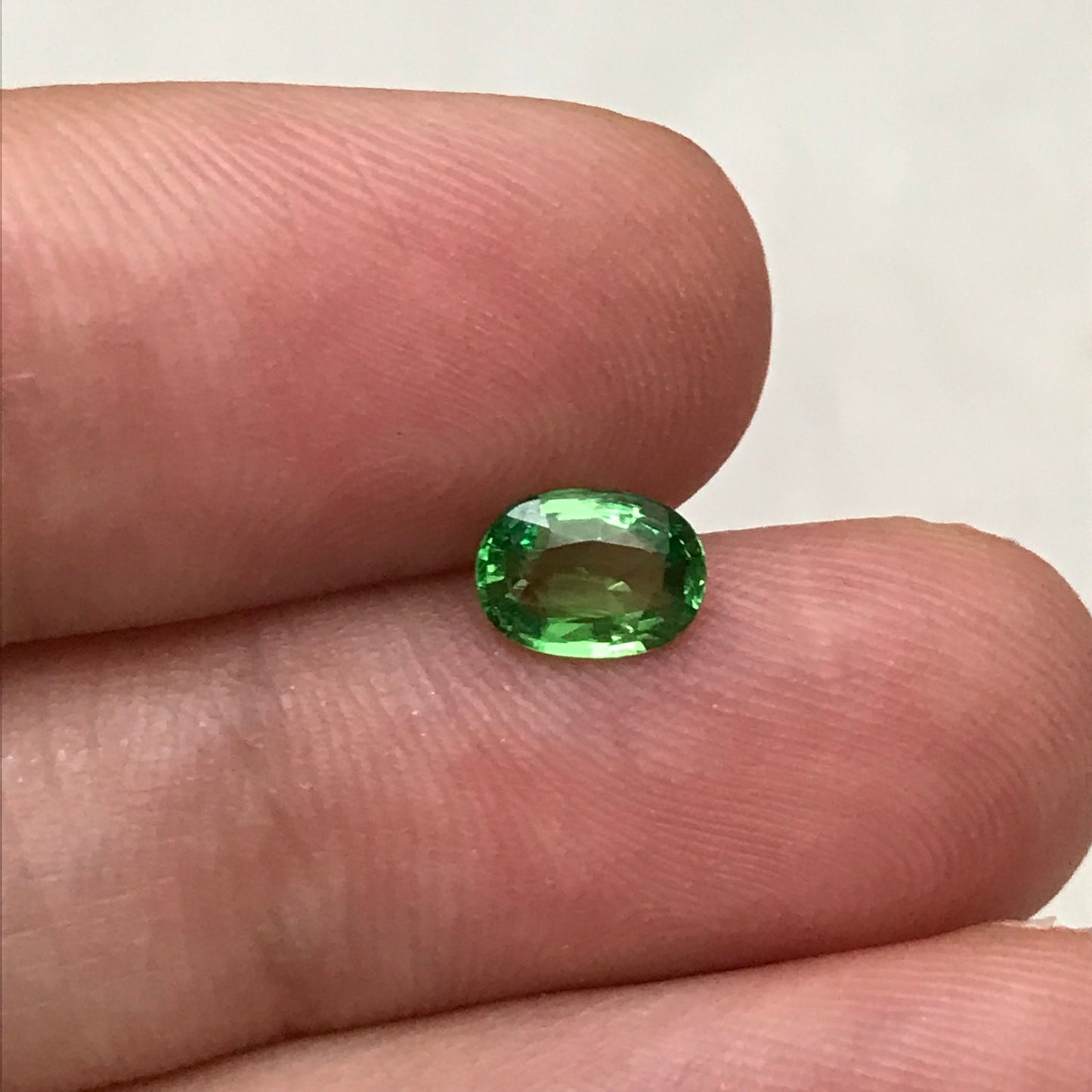Natural Green Tsavorite Garnet 0.71 carat 6.5x4.8mm Faceted Oval Genuine Gemstone, Loose Gem Green Garnet, Approx. 6.5x5mm