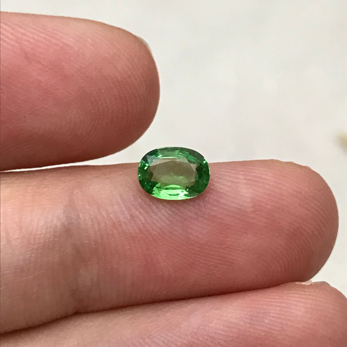 Natural Green Tsavorite Garnet 0.71 carat 6.5x4.8mm Faceted Oval Genuine Gemstone, Loose Gem Green Garnet, Approx. 6.5x5mm