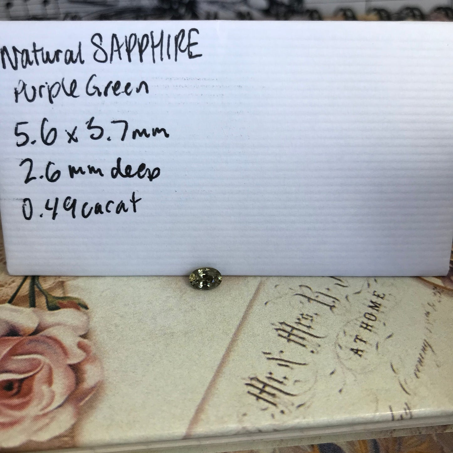 Natural Sapphire 5.6x3.7mm Oval Cut 0.49 Carat, Heat Treated, Natural Sapphire, Faceted Loose Unmounted Corundum Gemstone- Purple Green