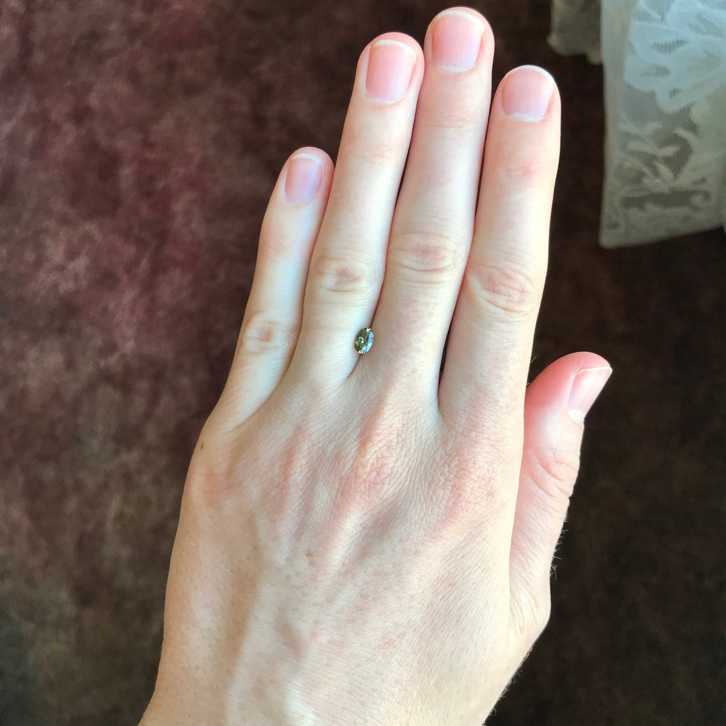 Natural Sapphire 5.6x3.7mm Oval Cut 0.49 Carat, Heat Treated, Natural Sapphire, Faceted Loose Unmounted Corundum Gemstone- Purple Green