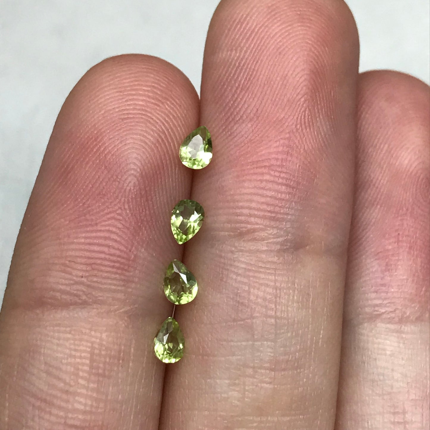 One- 4x3mm Green Peridot Pear Cut, Approx. 0.16 carats Loose Natural Gem, August Birthstone, Faceted Natural Peridot, Chrysolite, Olivine