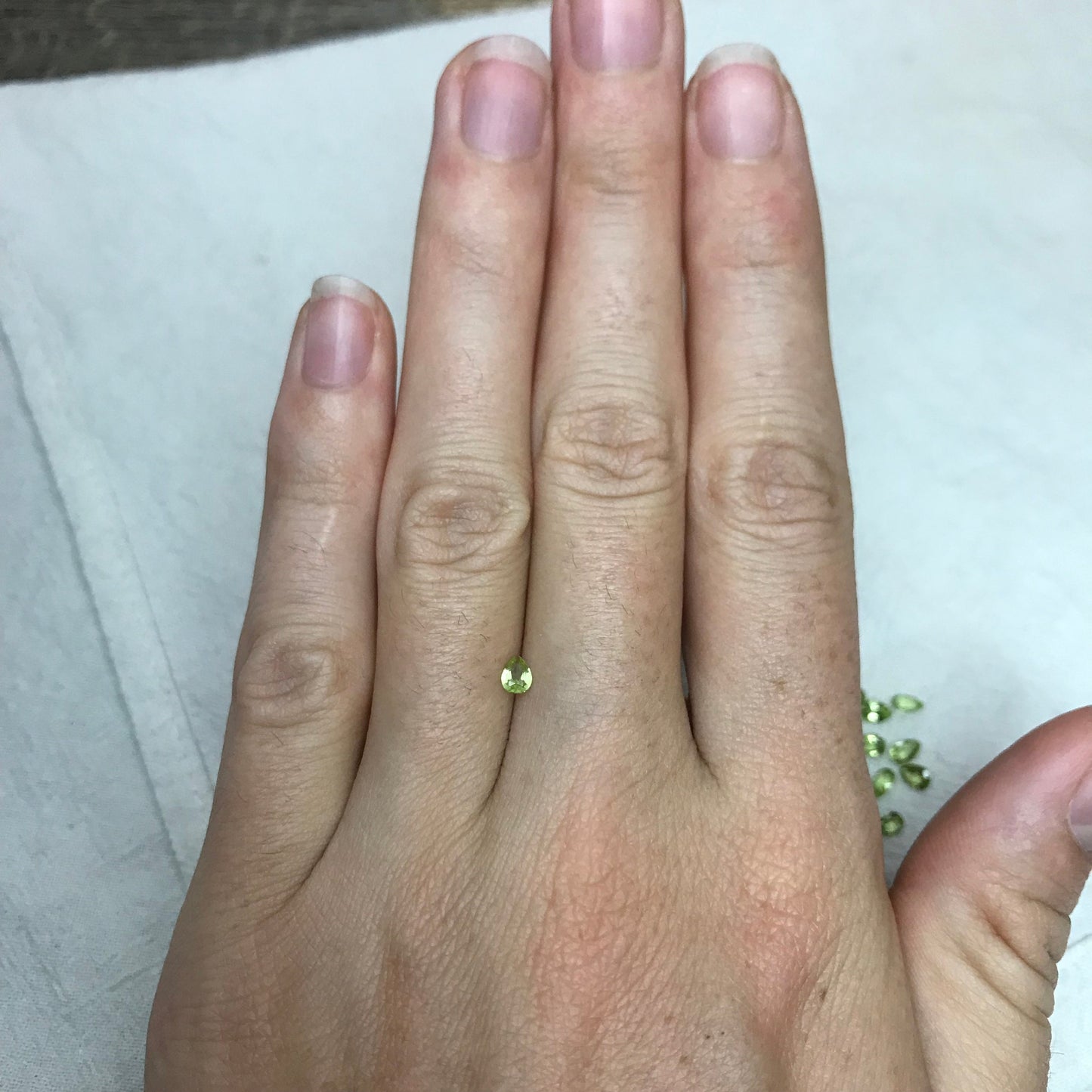 One- 4x3mm Green Peridot Pear Cut, Approx. 0.16 carats Loose Natural Gem, August Birthstone, Faceted Natural Peridot, Chrysolite, Olivine