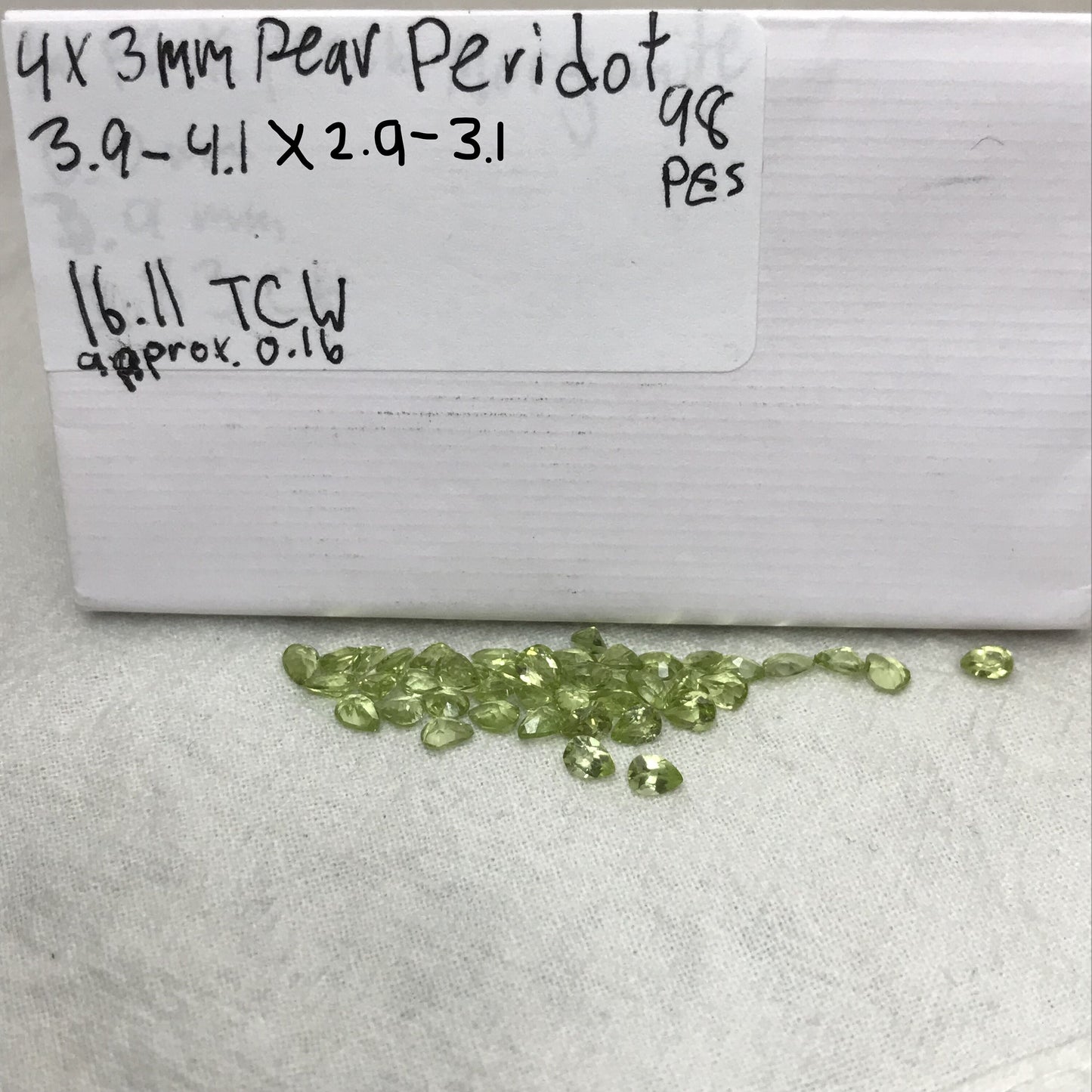 One- 4x3mm Green Peridot Pear Cut, Approx. 0.16 carats Loose Natural Gem, August Birthstone, Faceted Natural Peridot, Chrysolite, Olivine