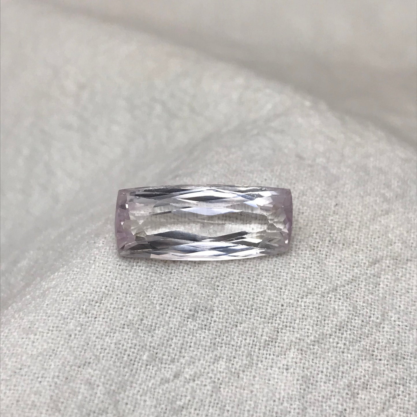 9.20 ct Pink Kunzite 19x8mm Cushion Cut, Antique Cushion, Imperfect Gem, Faceted Loose Gemstone,