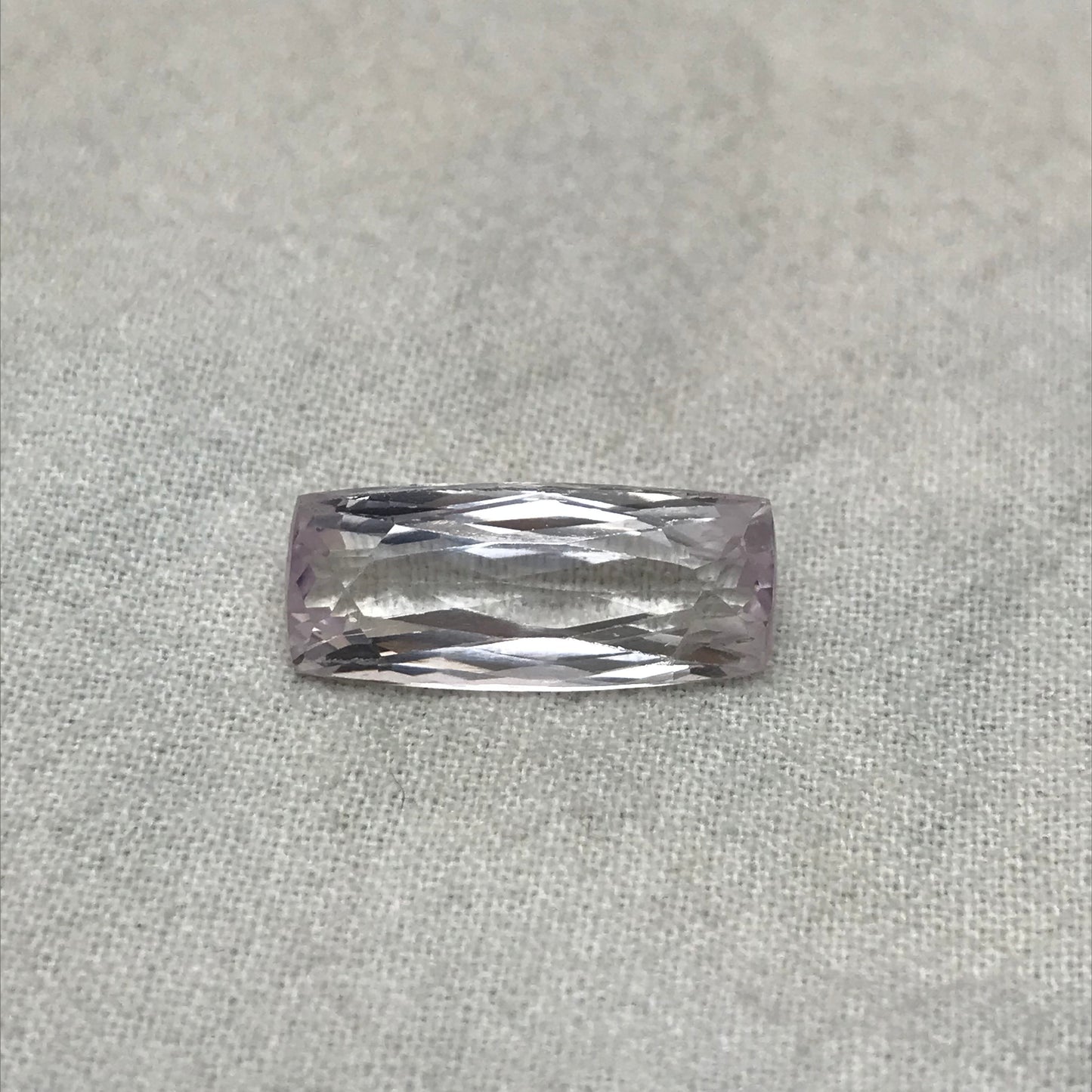 9.20 ct Pink Kunzite 19x8mm Cushion Cut, Antique Cushion, Imperfect Gem, Faceted Loose Gemstone,