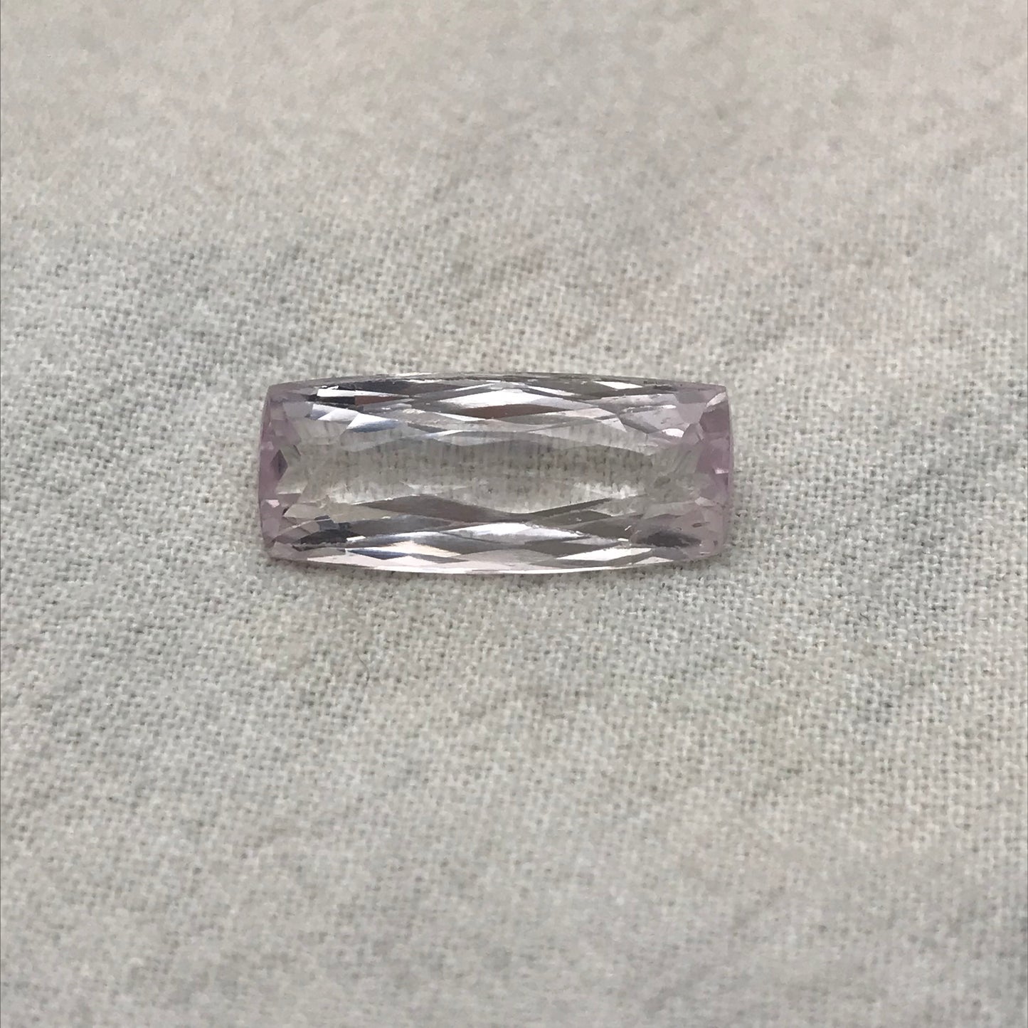 9.20 ct Pink Kunzite 19x8mm Cushion Cut, Antique Cushion, Imperfect Gem, Faceted Loose Gemstone,