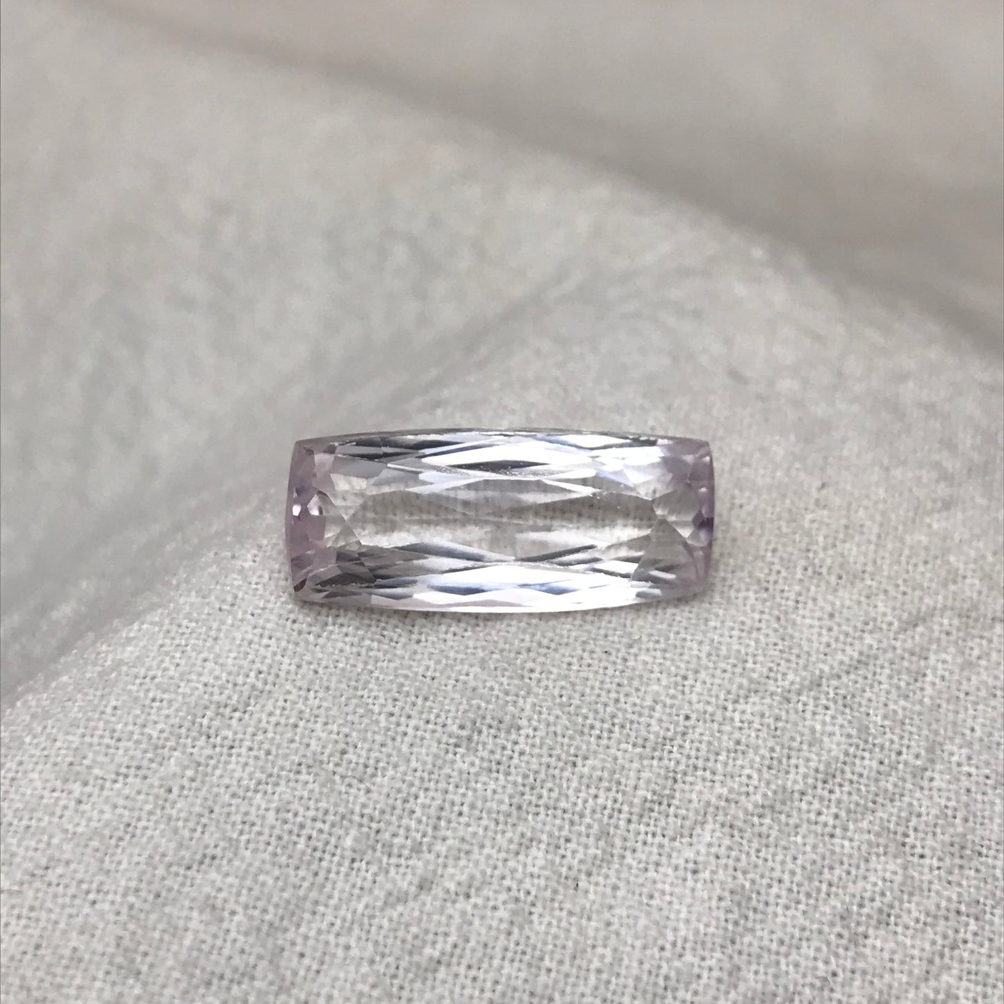 9.20 ct Pink Kunzite 19x8mm Cushion Cut, Antique Cushion, Imperfect Gem, Faceted Loose Gemstone,