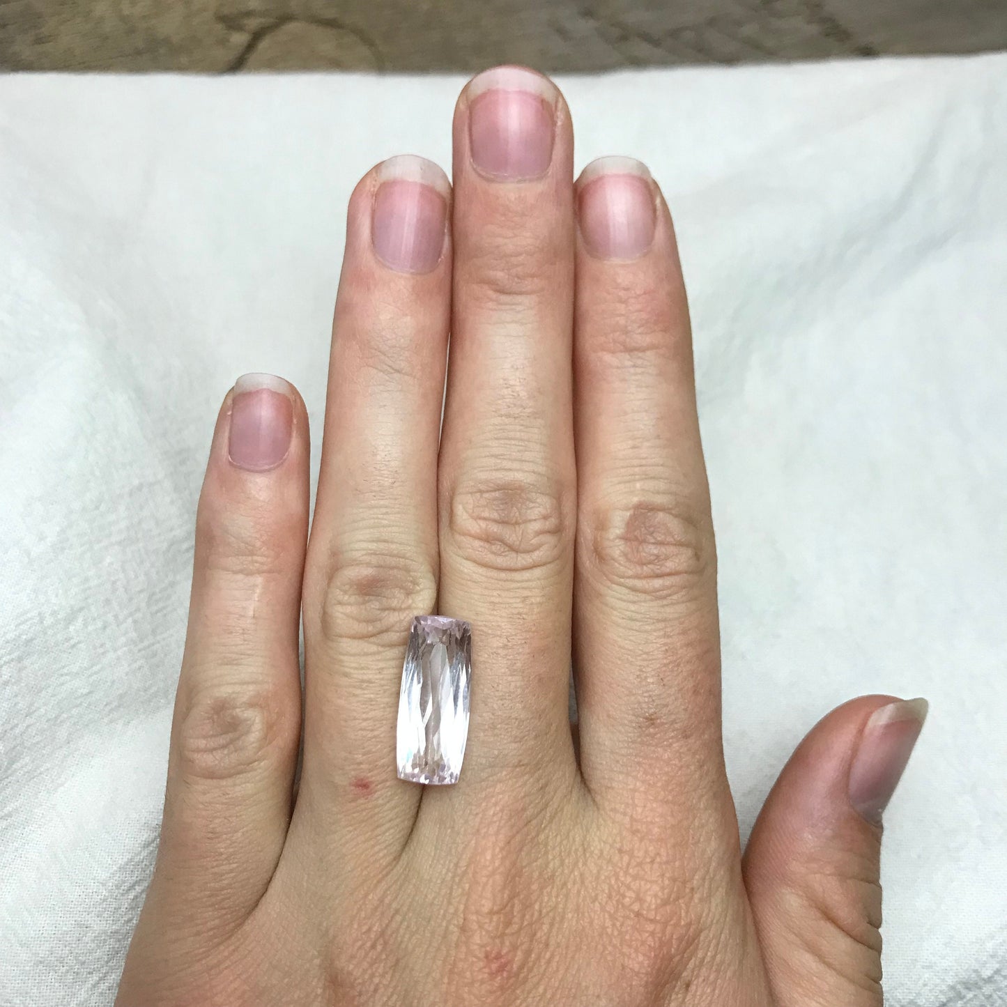 9.20 ct Pink Kunzite 19x8mm Cushion Cut, Antique Cushion, Imperfect Gem, Faceted Loose Gemstone,