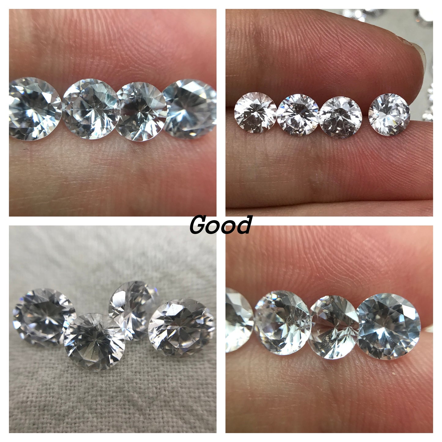 One- 6mm Round Cubic Zirconia 1.08-1.72 carat Clear Colorless CZ, Inexpensive Diamond Simulant, Faceted Loose Gemstone for Jewelry Setting