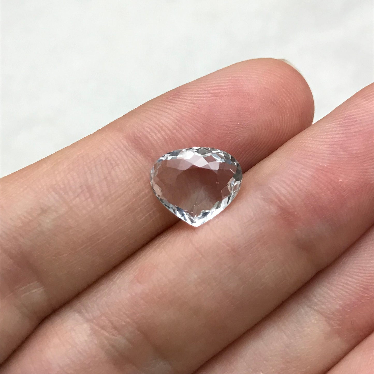 2.44 carat Aquamarine 11x9.4mm Fat Pear Cut, Natural Light Blue Aquamarine, Faceted Loose Shallow cut Gem,