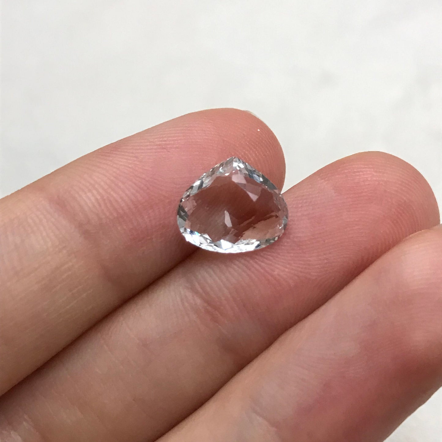 2.44 carat Aquamarine 11x9.4mm Fat Pear Cut, Natural Light Blue Aquamarine, Faceted Loose Shallow cut Gem,