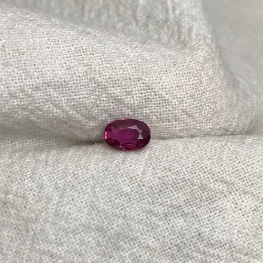 0.56 Carat Natural Ruby 6x4mm Oval Cut, Loose Gemstone Faceted Gem Corundum, July Birthstone, VVS