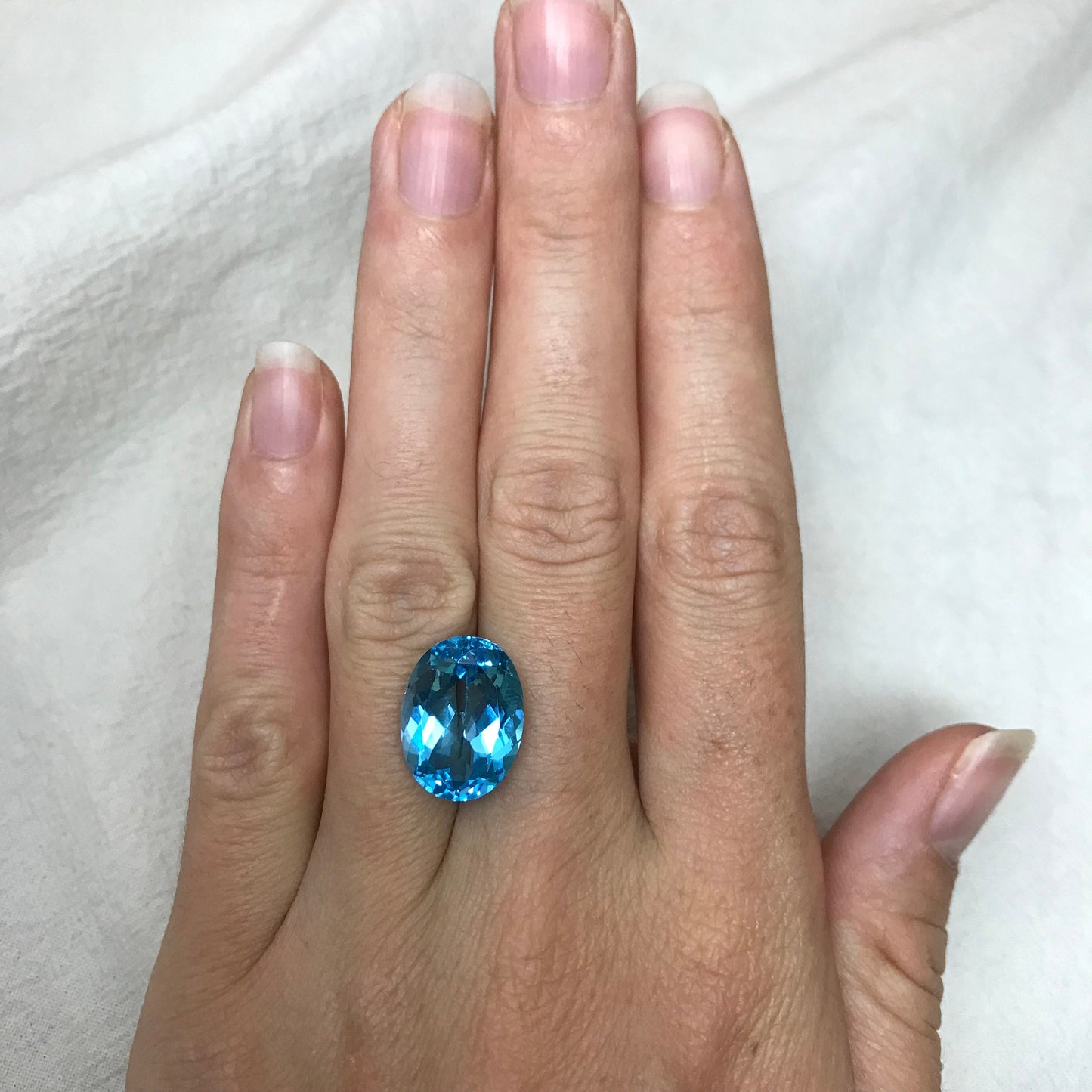 16x12mm Blue Topaz Oval Cut 12.82 Carat, Loose Gem, Faceted Real Topaz, Reclaimed Gems, December Birthstone US Seller