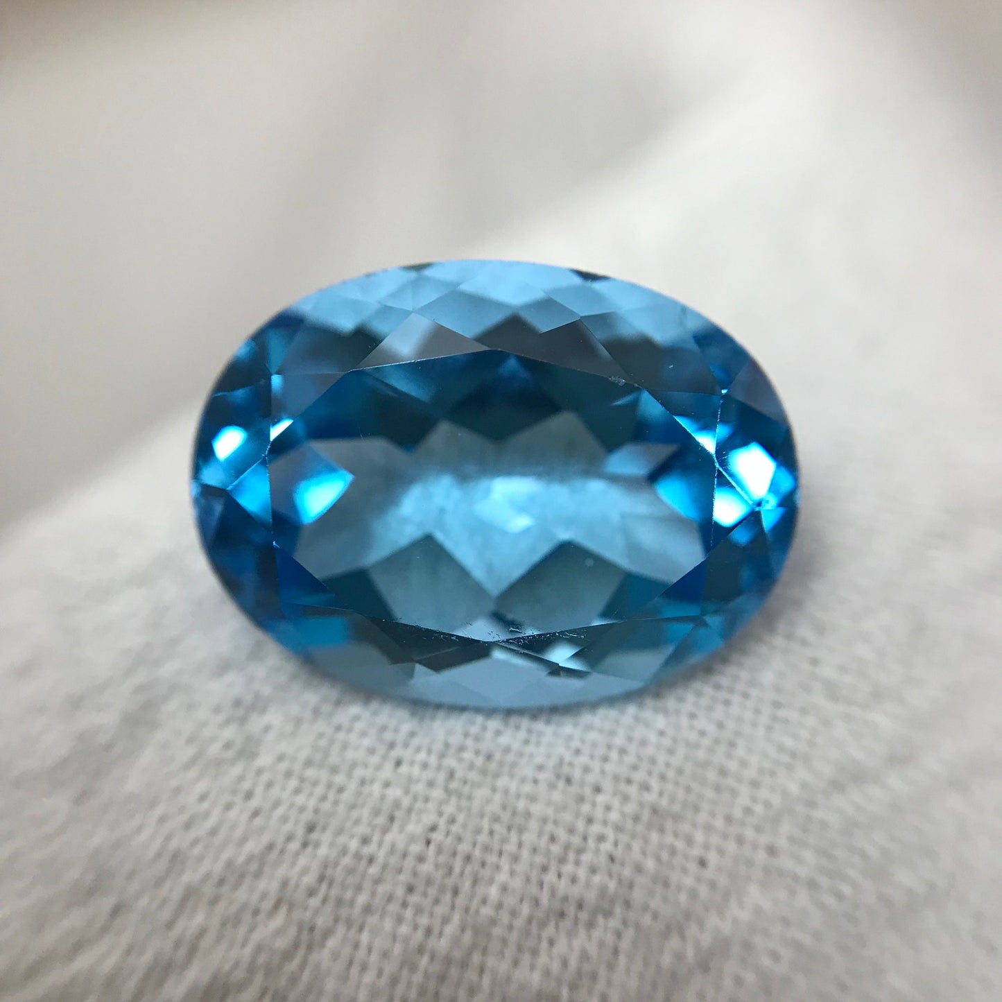 16x12mm Blue Topaz Oval Cut 12.82 Carat, Loose Gem, Faceted Real Topaz, Reclaimed Gems, December Birthstone US Seller