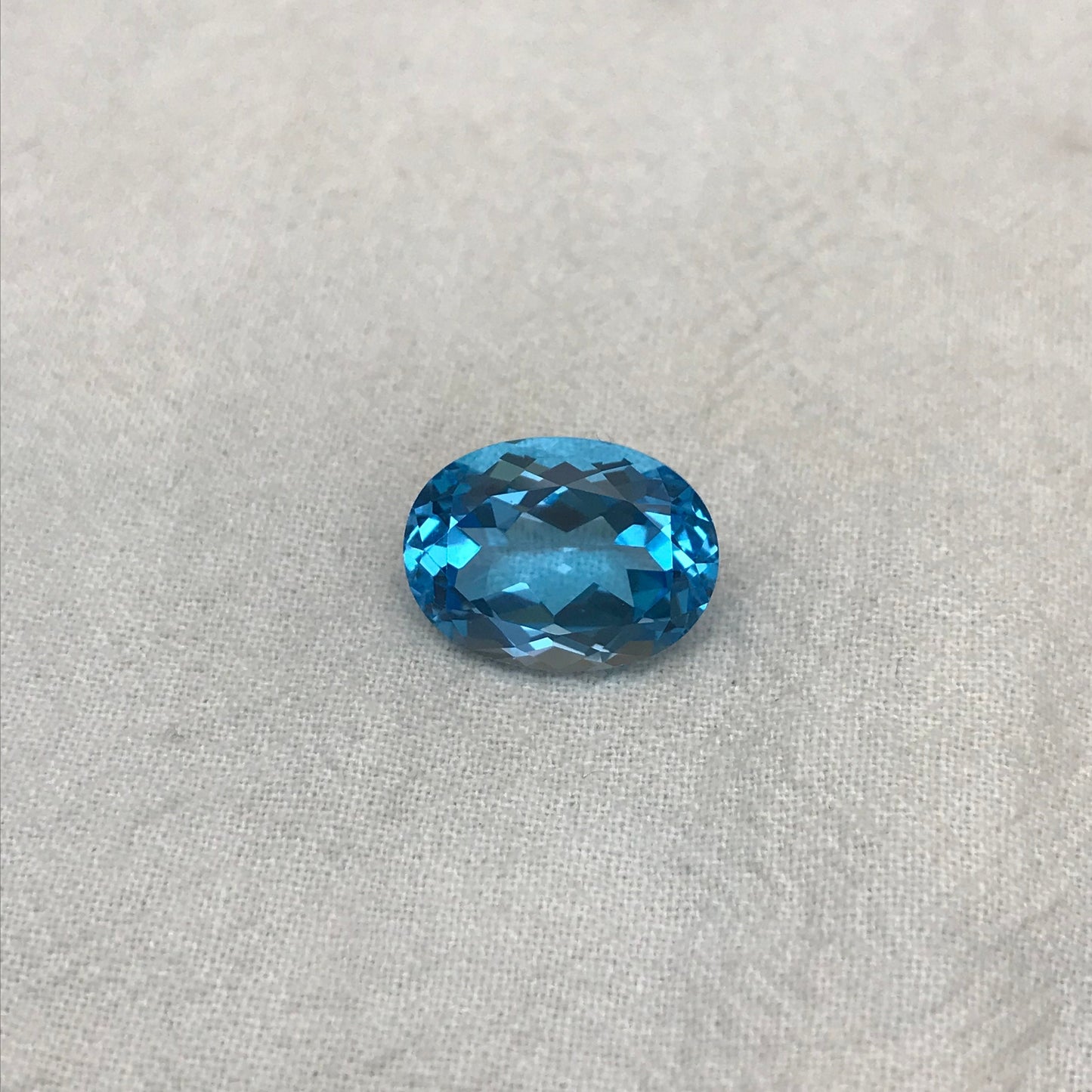16x12mm Blue Topaz Oval Cut 12.82 Carat, Loose Gem, Faceted Real Topaz, Reclaimed Gems, December Birthstone US Seller