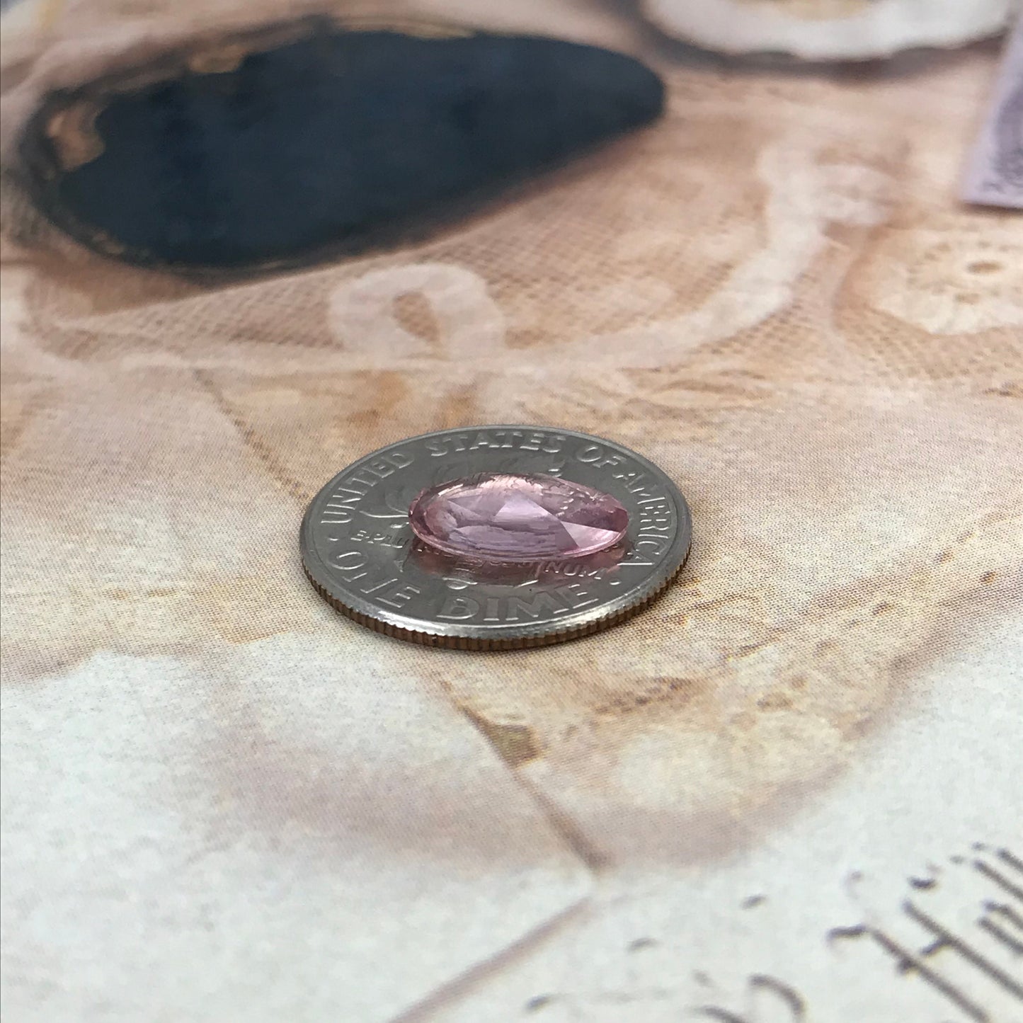 Natural Pink Tourmaline 1.04 carat 10x6 mm Long Oval Rose Cut, Unmounted Faceted Loose Gemstone for Jewelry Setting, Carnation Pink