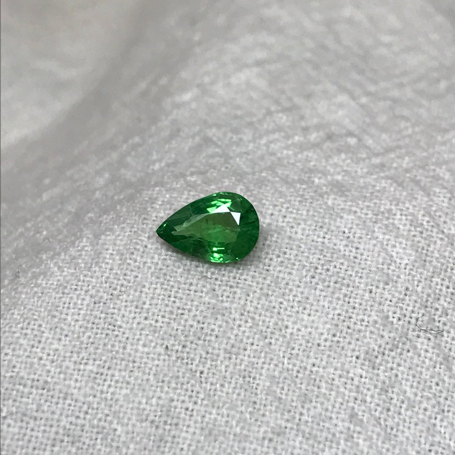 0.67 Natural Green Tsavorite Garnet 6.8x4.7mm Pear Cut, Faceted Loose over 1/2 carat Rich Green Tsavorite, Emerald Color