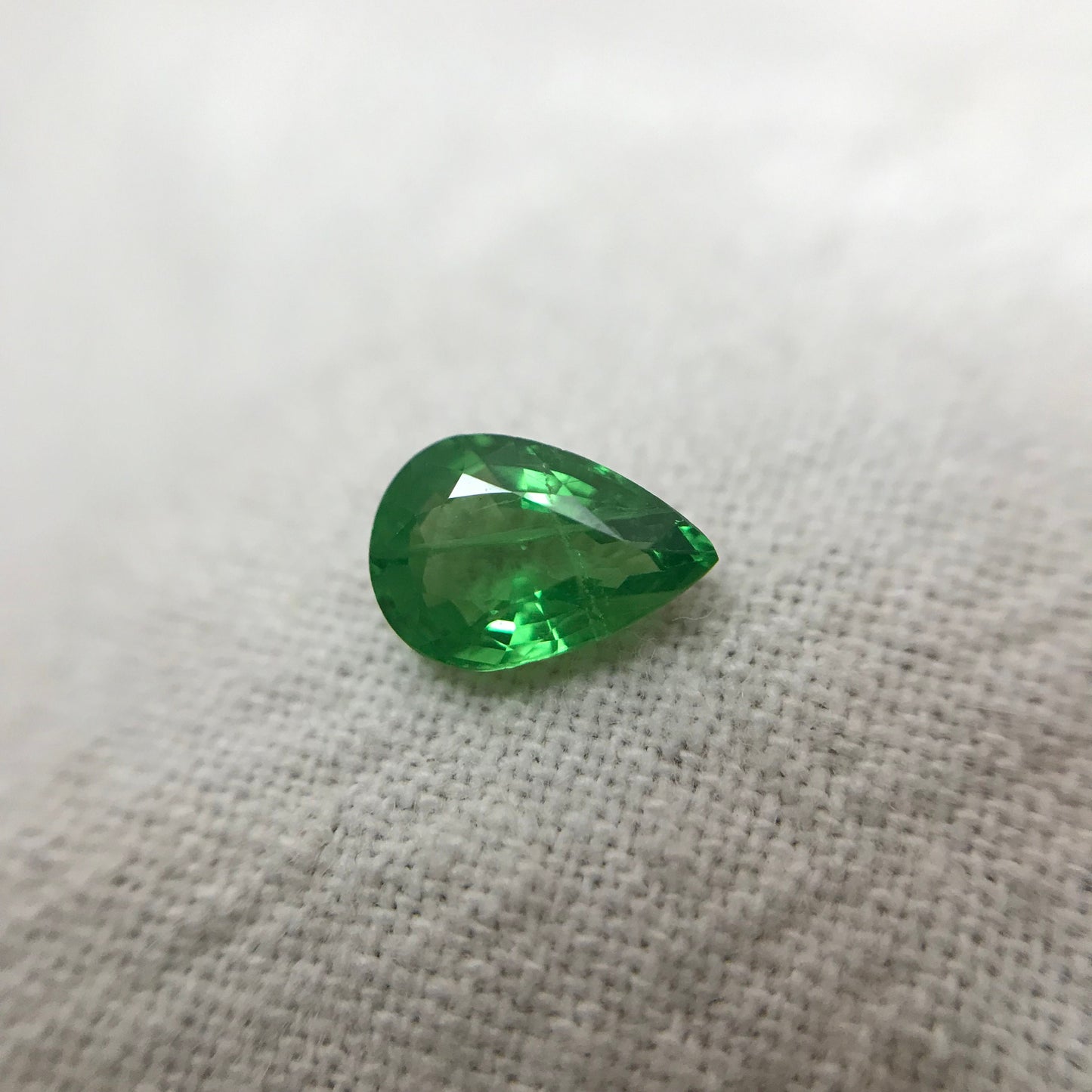 0.67 Natural Green Tsavorite Garnet 6.8x4.7mm Pear Cut, Faceted Loose over 1/2 carat Rich Green Tsavorite, Emerald Color