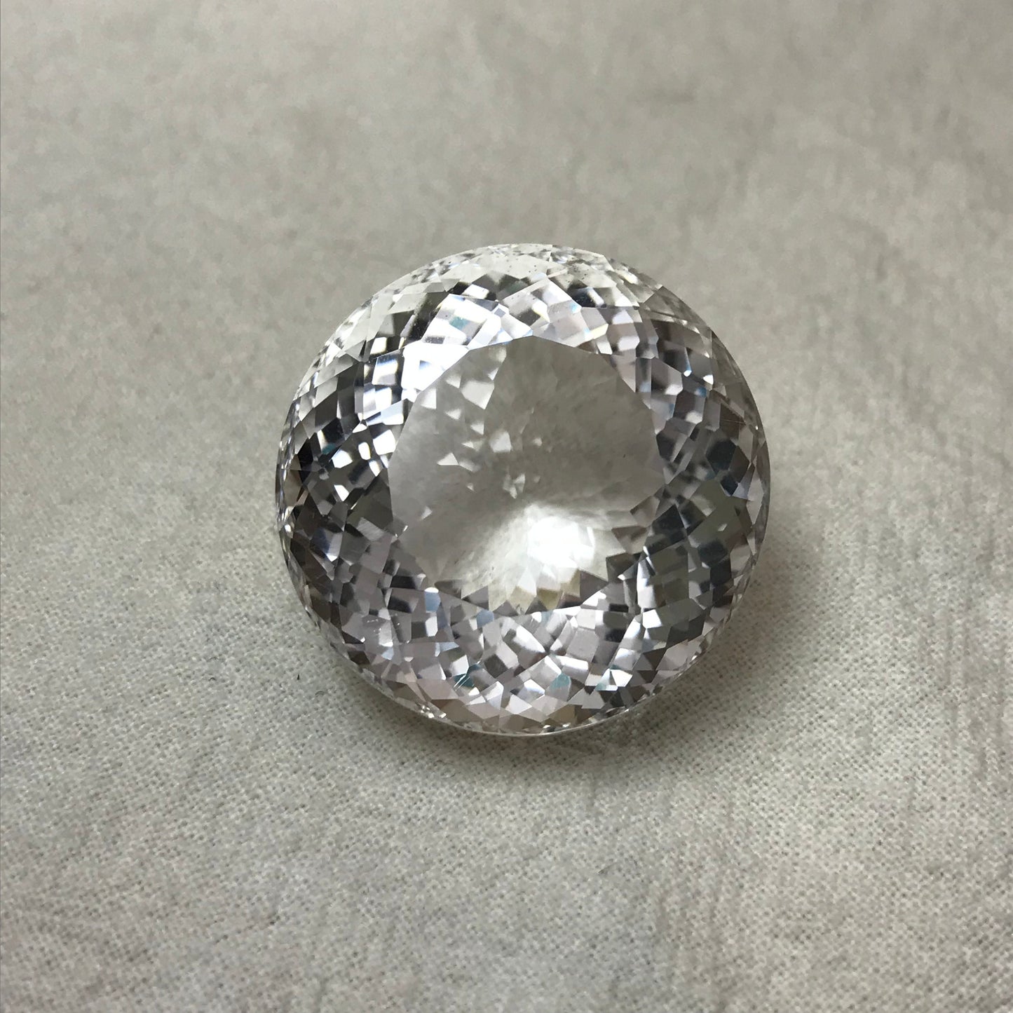 27.5mm Quartz 82 Carat Round Portuguese style Cut Loose Gem, Large Gemstone Big Faceted Stone,