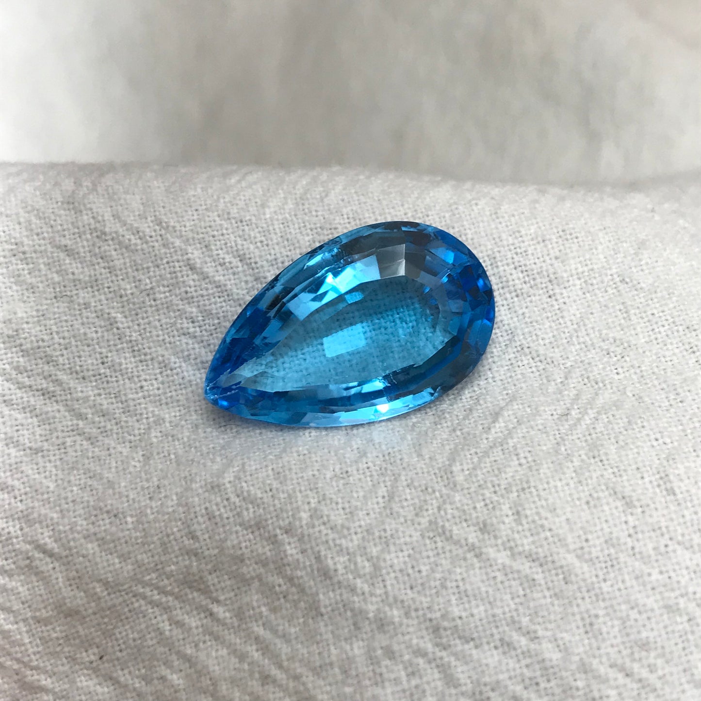 Imperfect 22x13mm Sky Blue Topaz Pear Cut, 15.64 carat Loose Chipped and Scratched Topaz
