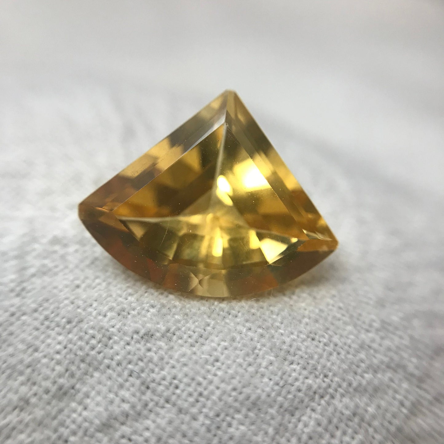 Orange Citrine 4.64 Carat 14.5x11.5mm Fan Cut, Unmounted Faceted Loose Gemstone, November Birthstone