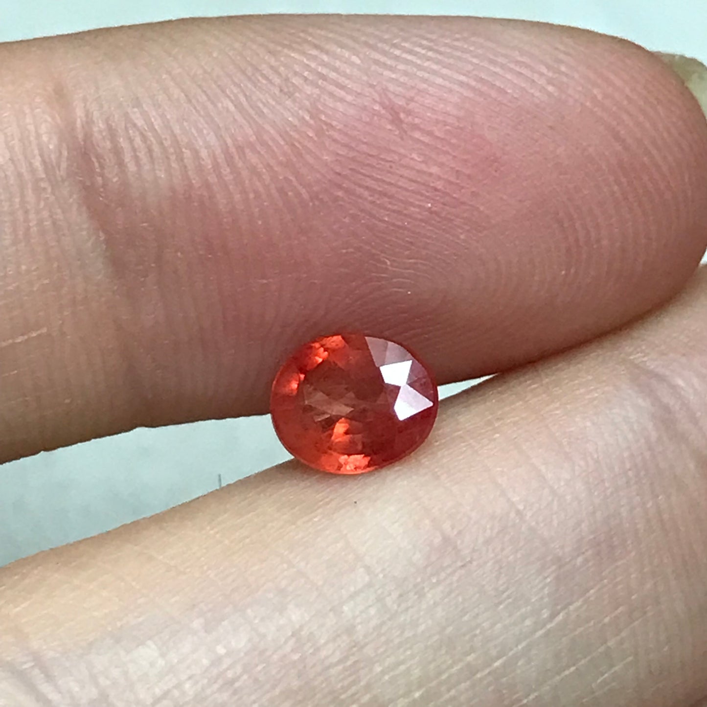 0.92 Ct Natural Milky Orange Sapphire 6.5x5.3mm Oval Cut Beryllium Treated Sapphire, BE Sapphire, Silky Loose Gemstone