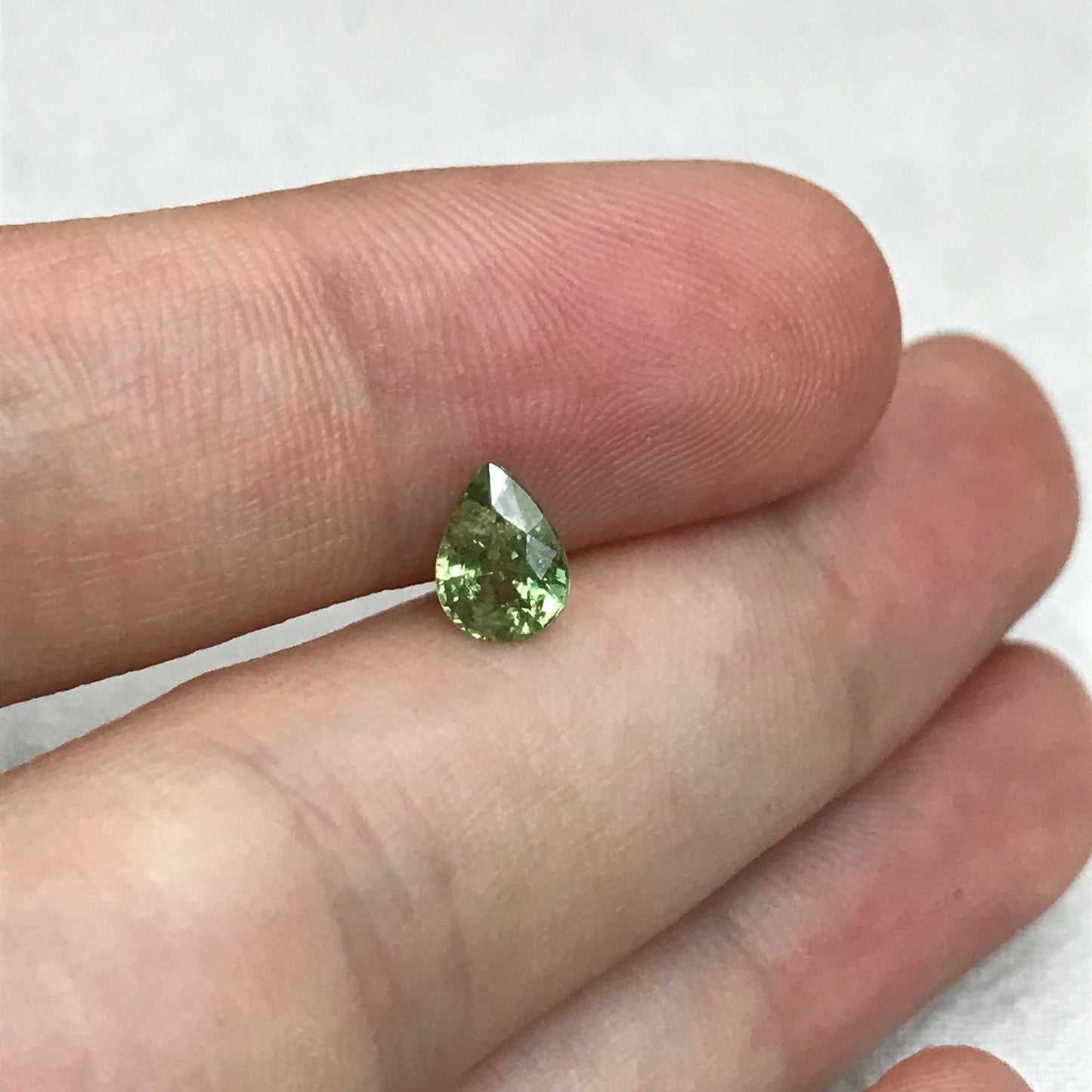 0.82 ct Natural Demantoid Garnet 6.7x5mm Pear Cut, Faceted Loose Green Garnet, Unmounted Gemstone for Jewelry,