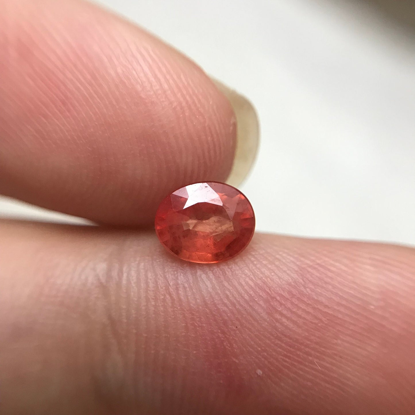 0.92 Ct Natural Milky Orange Sapphire 6.5x5.3mm Oval Cut Beryllium Treated Sapphire, BE Sapphire, Silky Loose Gemstone