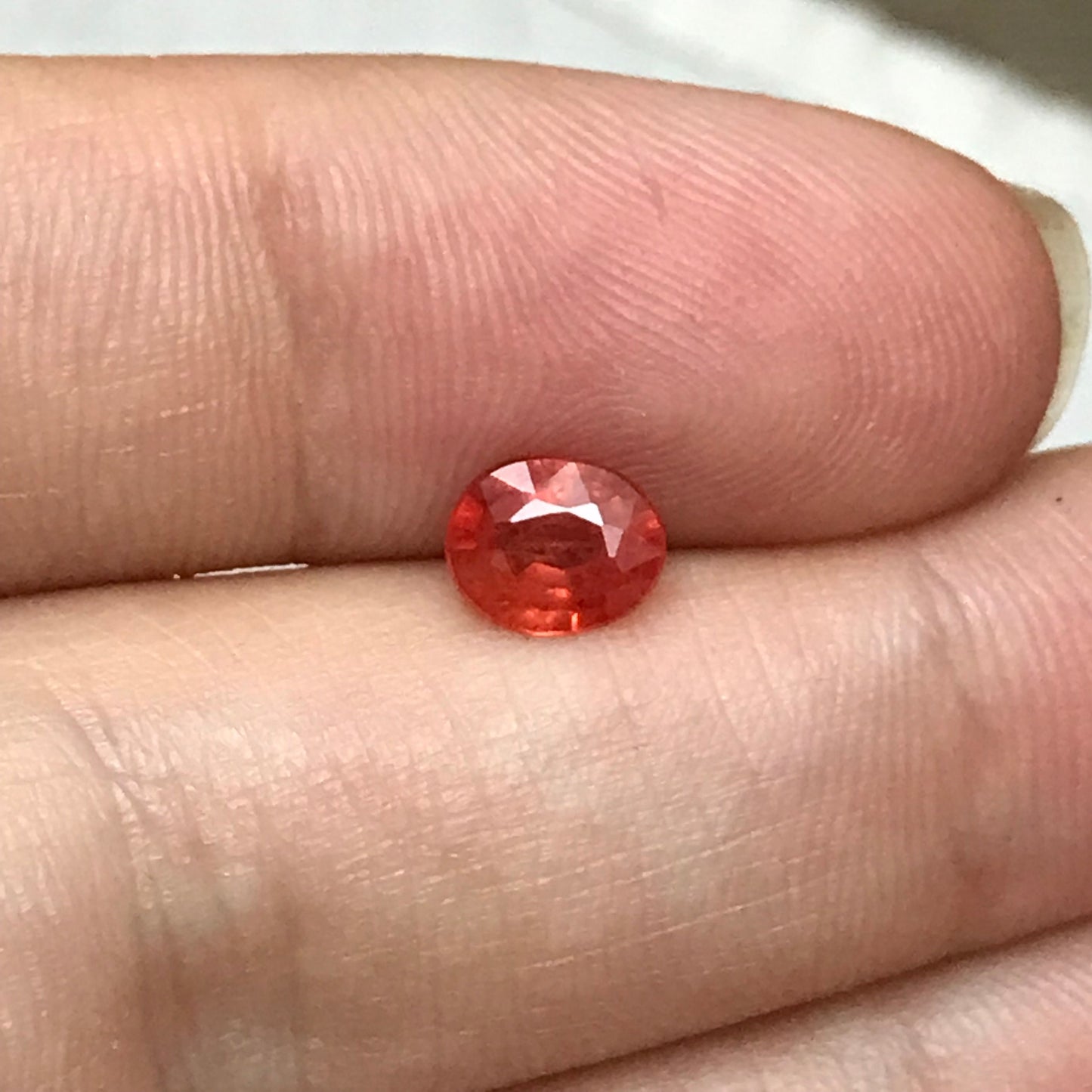 0.92 Ct Natural Milky Orange Sapphire 6.5x5.3mm Oval Cut Beryllium Treated Sapphire, BE Sapphire, Silky Loose Gemstone