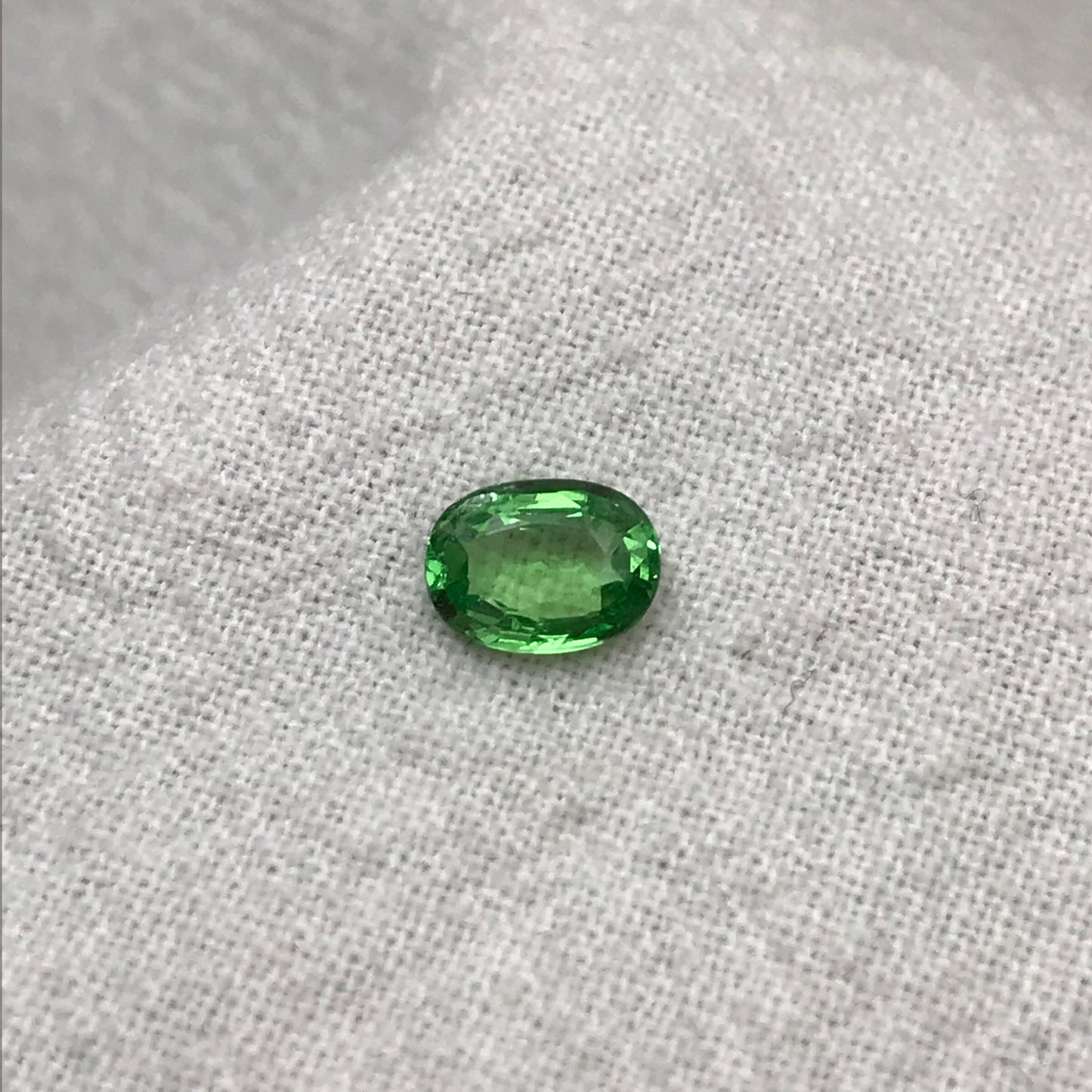 Natural Green Tsavorite Garnet 0.71 carat 6.5x4.8mm Faceted Oval Genuine Gemstone, Loose Gem Green Garnet, Approx. 6.5x5mm