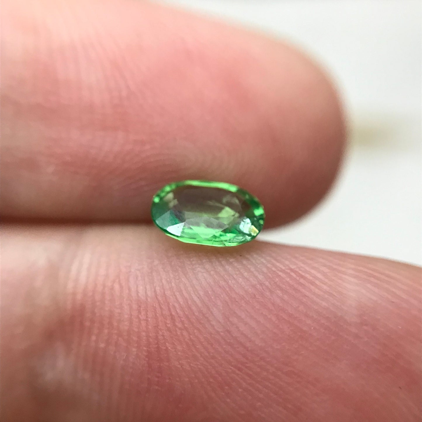 Natural Green Tsavorite Garnet 0.71 carat 6.5x4.8mm Faceted Oval Genuine Gemstone, Loose Gem Green Garnet, Approx. 6.5x5mm