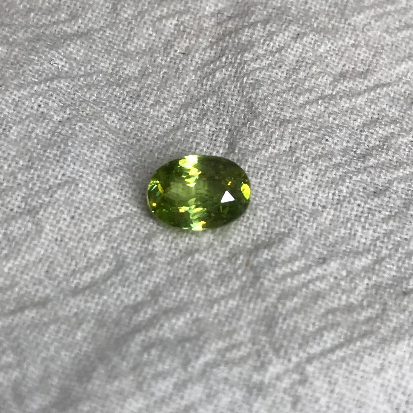 1 ct Yellowish Green Sphene 7x5mm Oval Cut, Natural Madagascar Sphene, Faceted Loose Vivid Green Titanite, 7.2x5.2mm