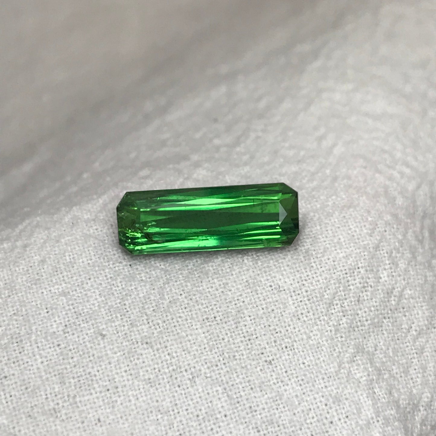 4.89 Ct Natural Green Tourmaline Rectangle Scissor Cut 17.4x6mm Faceted Loose Gemstone, Nice Green