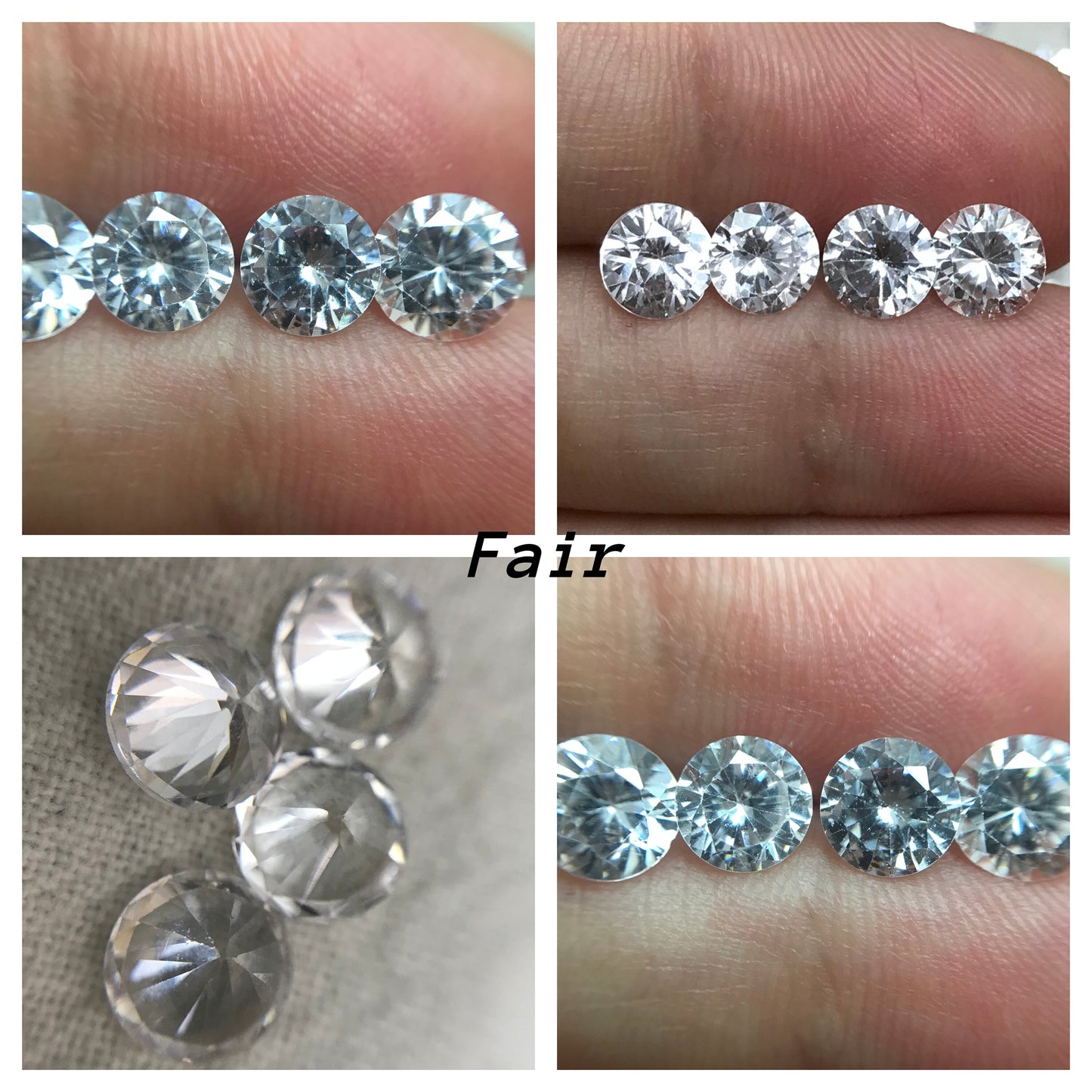 One- 6mm Round Cubic Zirconia 1.08-1.72 carat Clear Colorless CZ, Inexpensive Diamond Simulant, Faceted Loose Gemstone for Jewelry Setting
