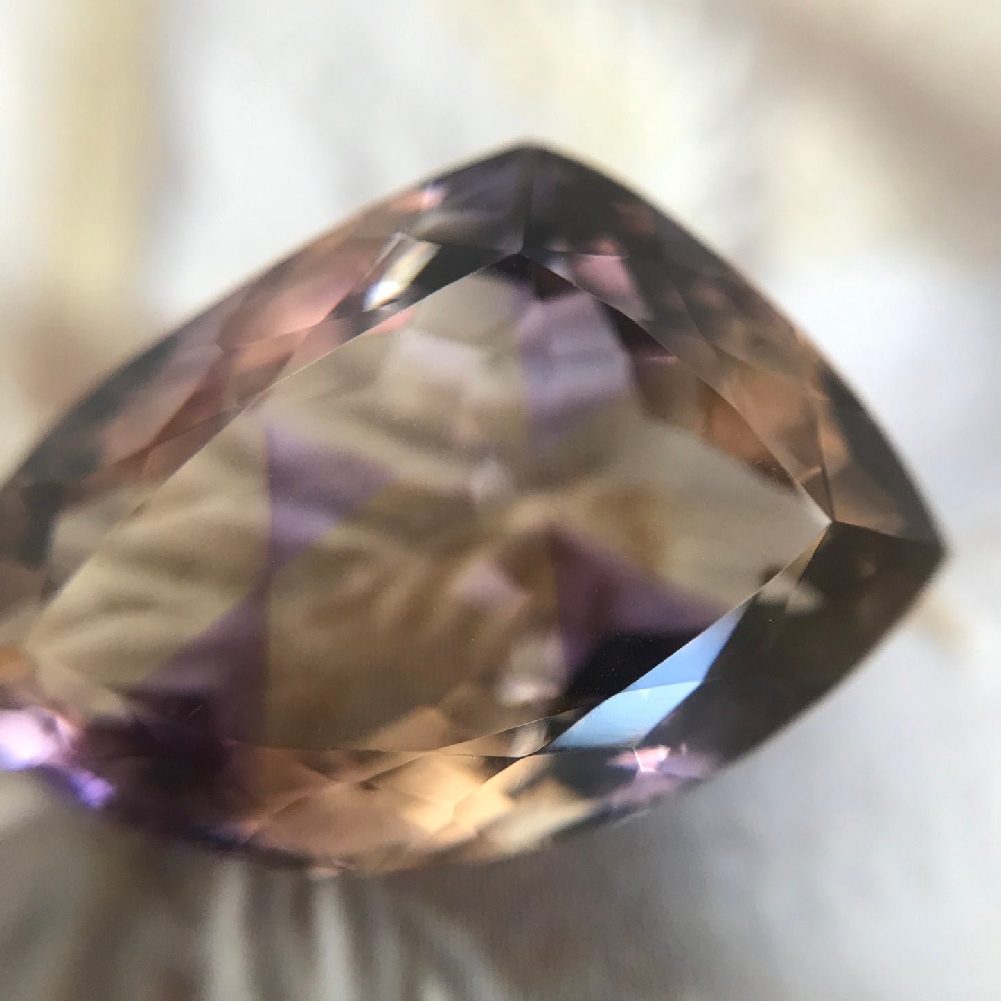 Natural Ametrine 16.7 Carat, 21x14mm Fancy Trillion Cut, Loose Faceted Purple and Yellow, USA Seller, Fancy Cut