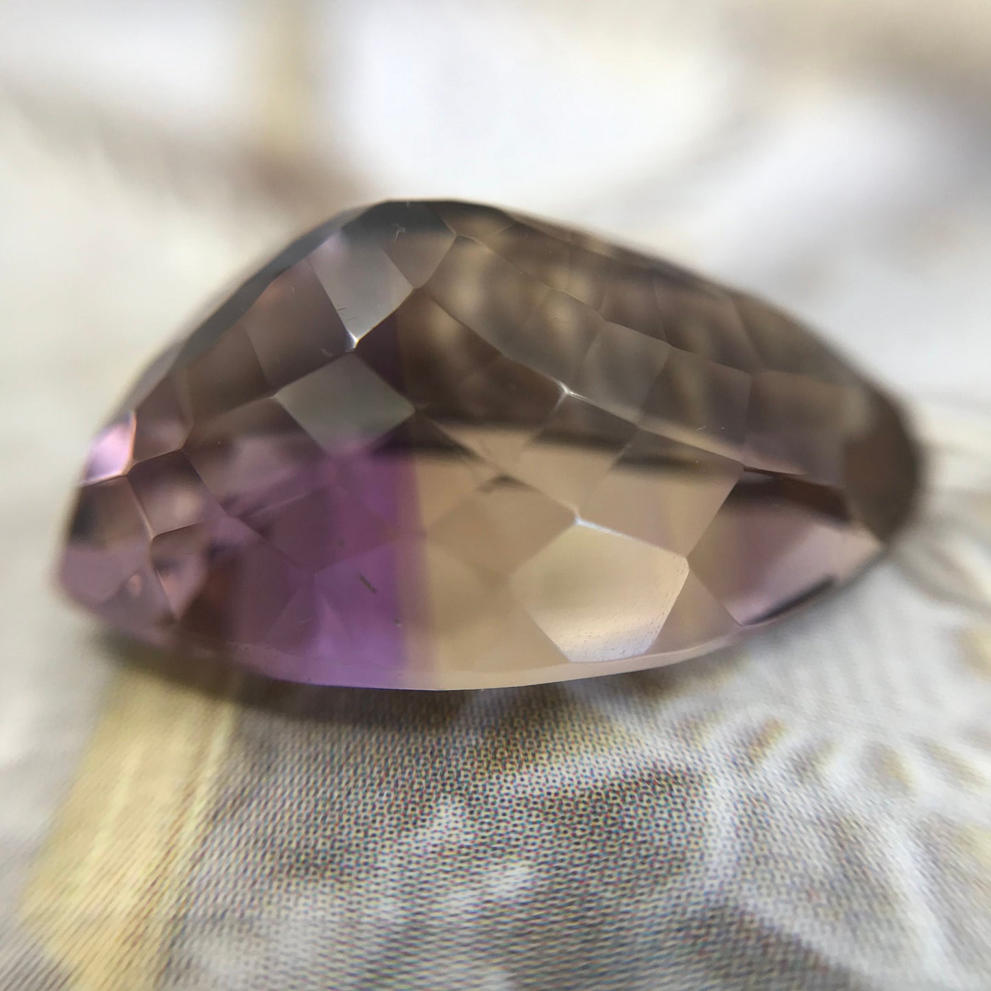 Natural Ametrine 16.7 Carat, 21x14mm Fancy Trillion Cut, Loose Faceted Purple and Yellow, USA Seller, Fancy Cut